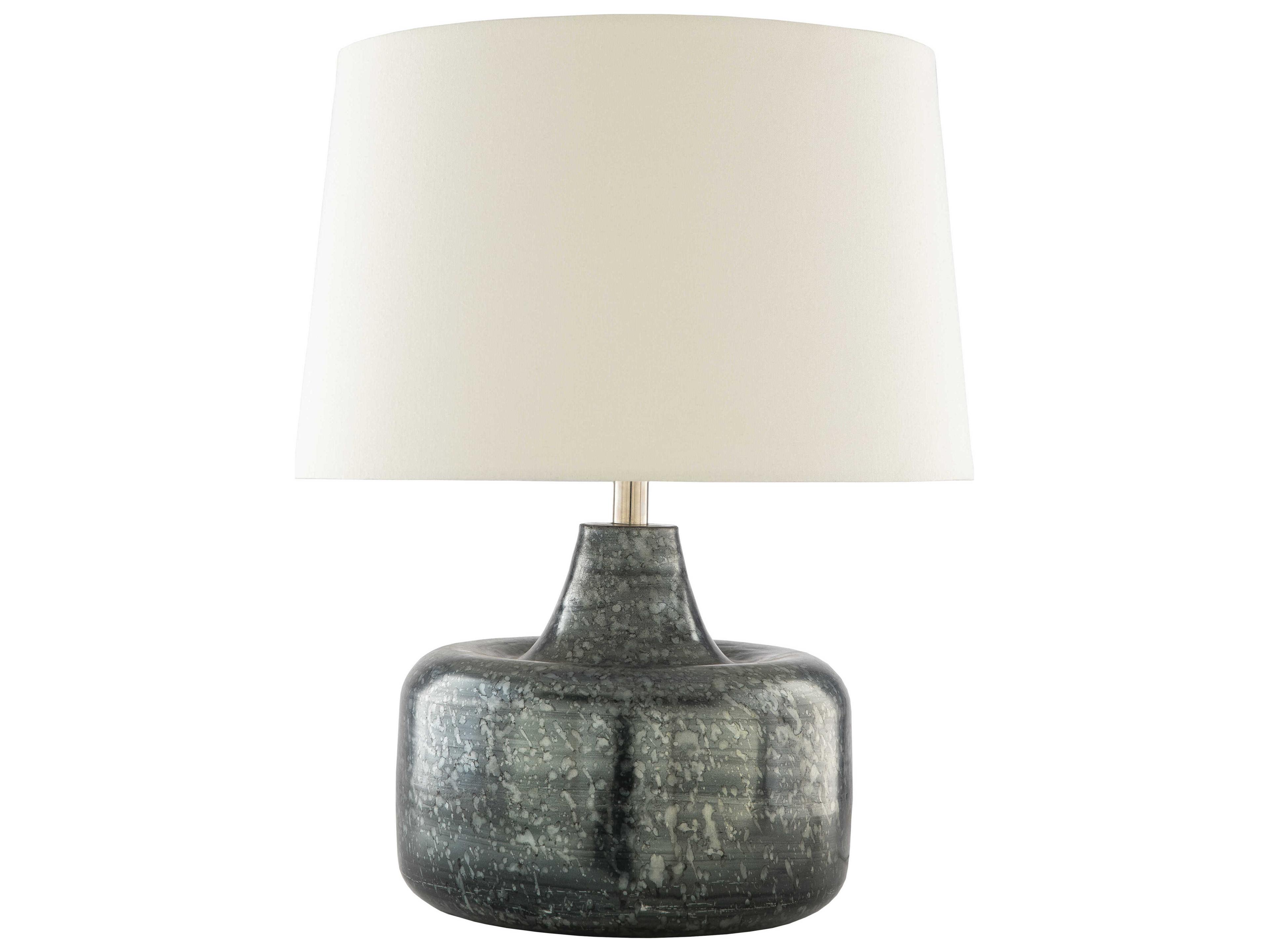 Micah Gray White Cotton Table Lamp