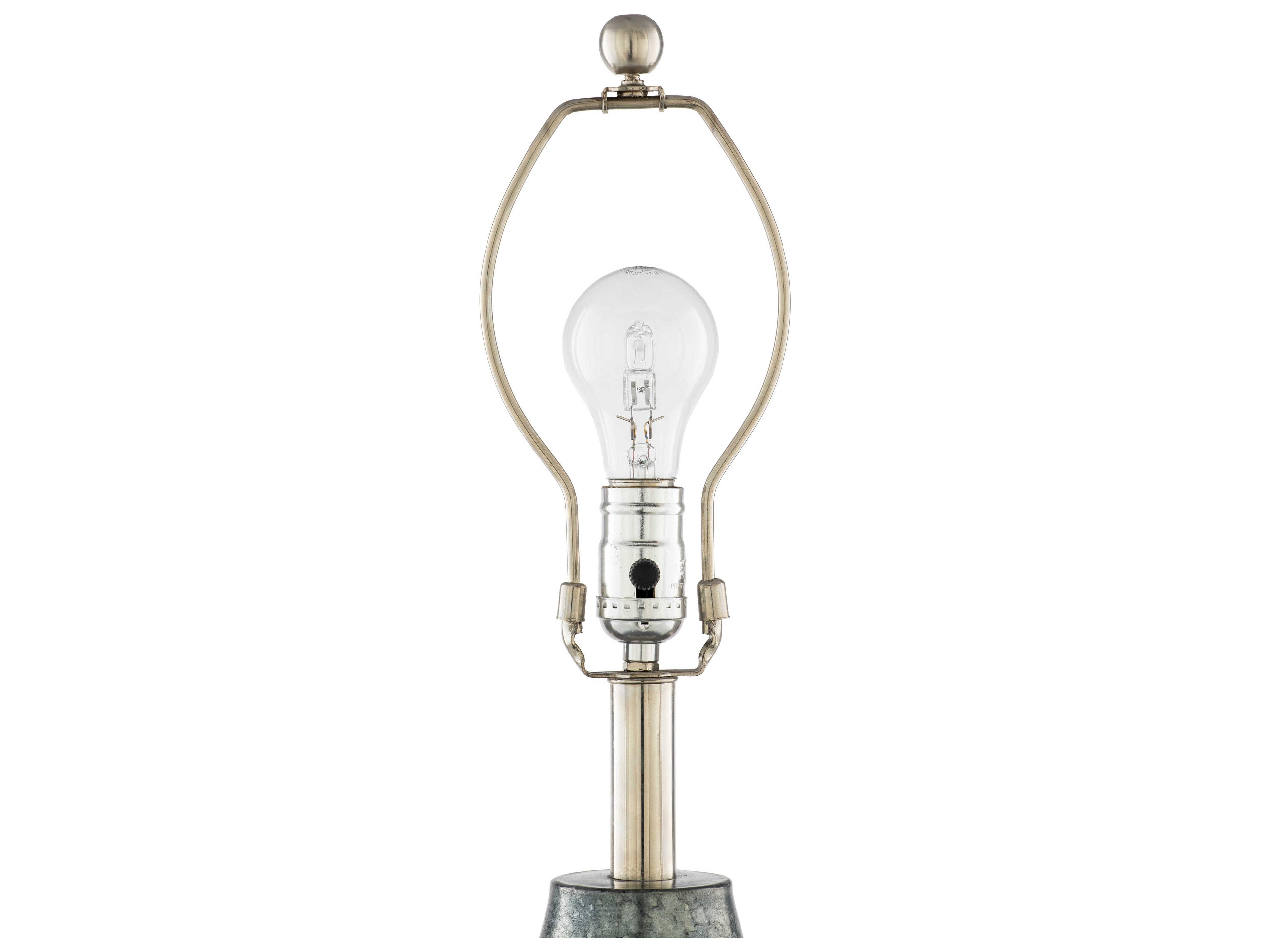 Surya Micah Gray White Cotton Table Lamp