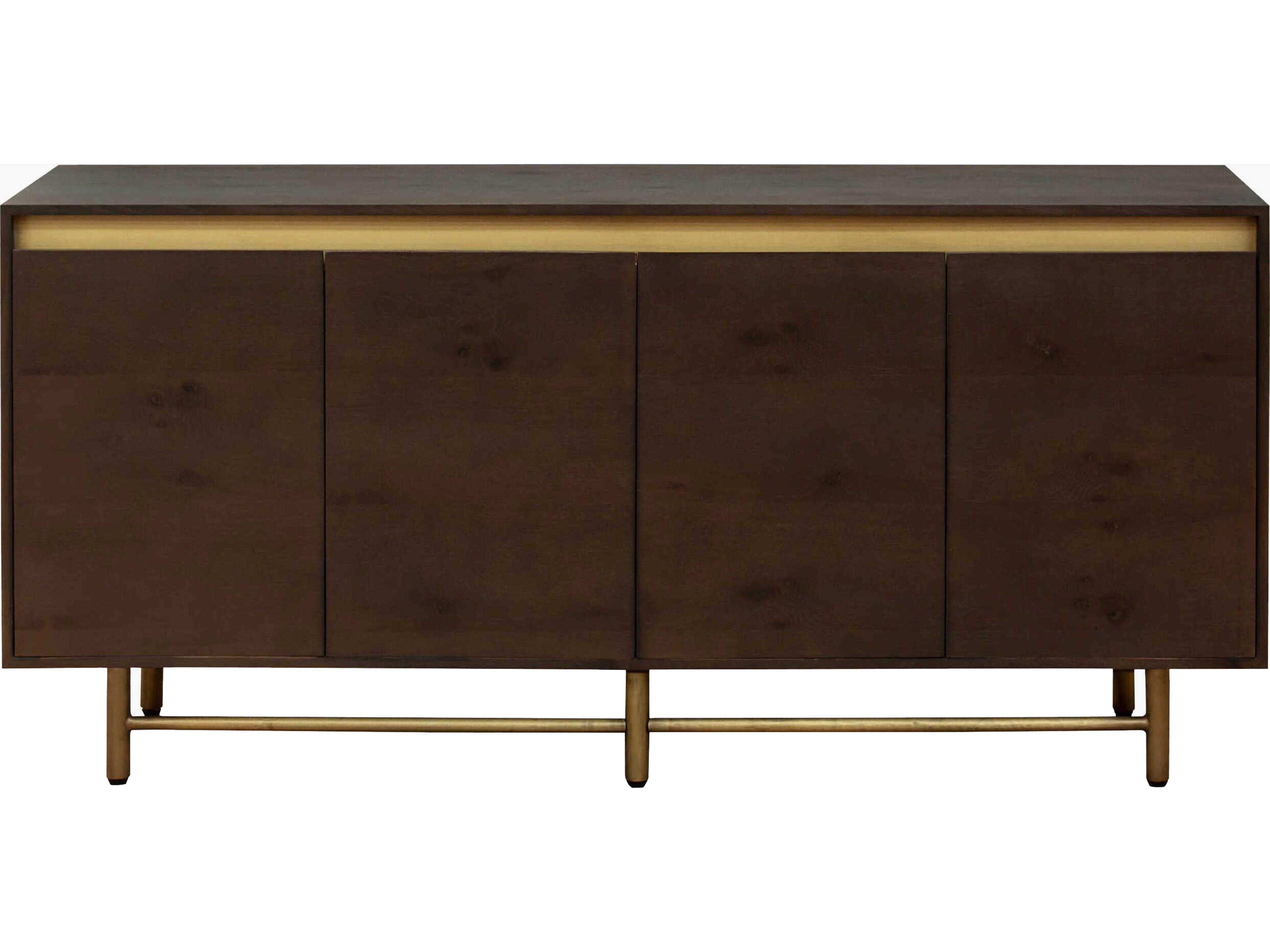 Surya Molander 64" Brown Metallic Brass Sideboard