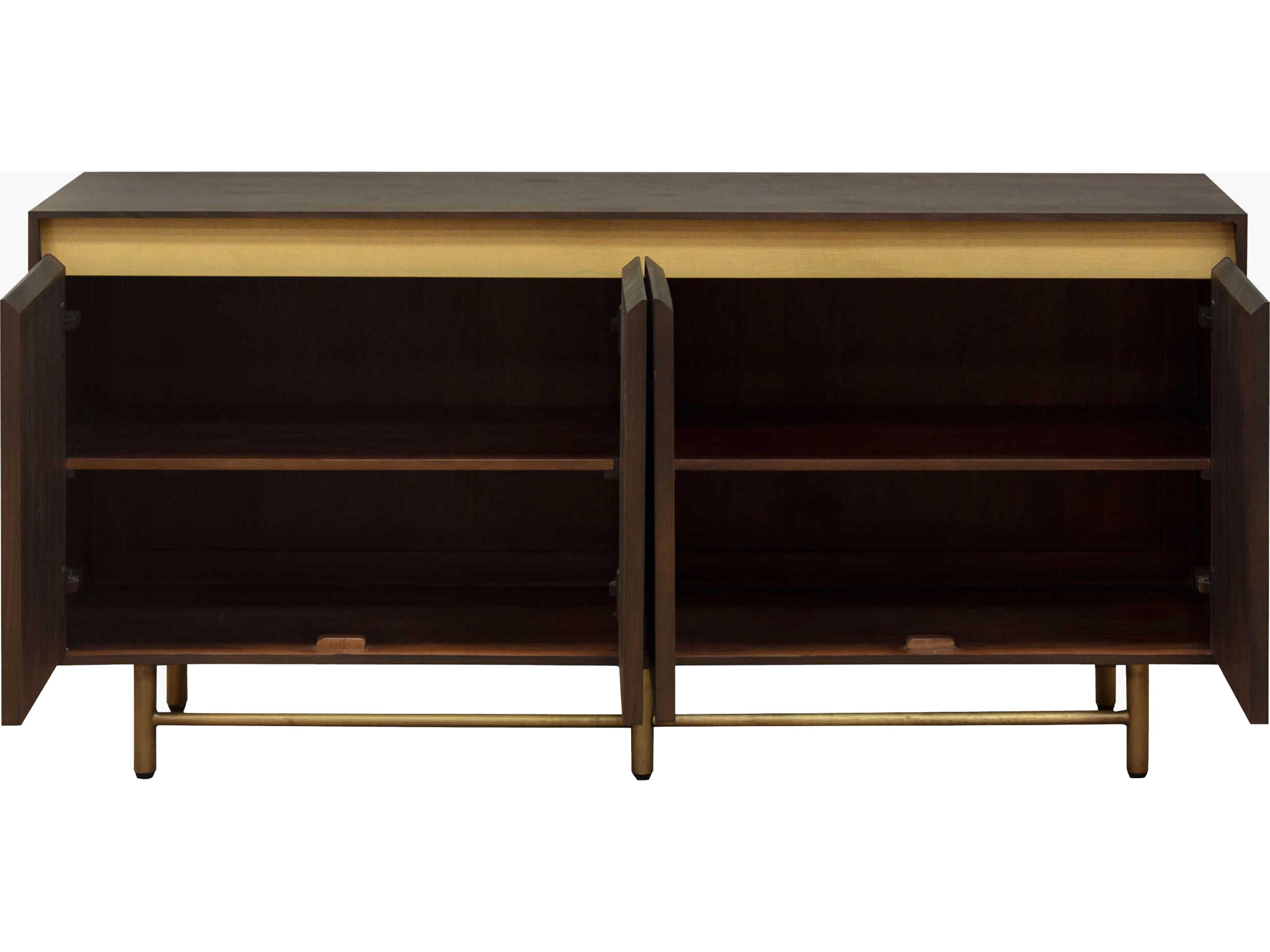 Surya Molander 64" Brown Metallic Brass Sideboard