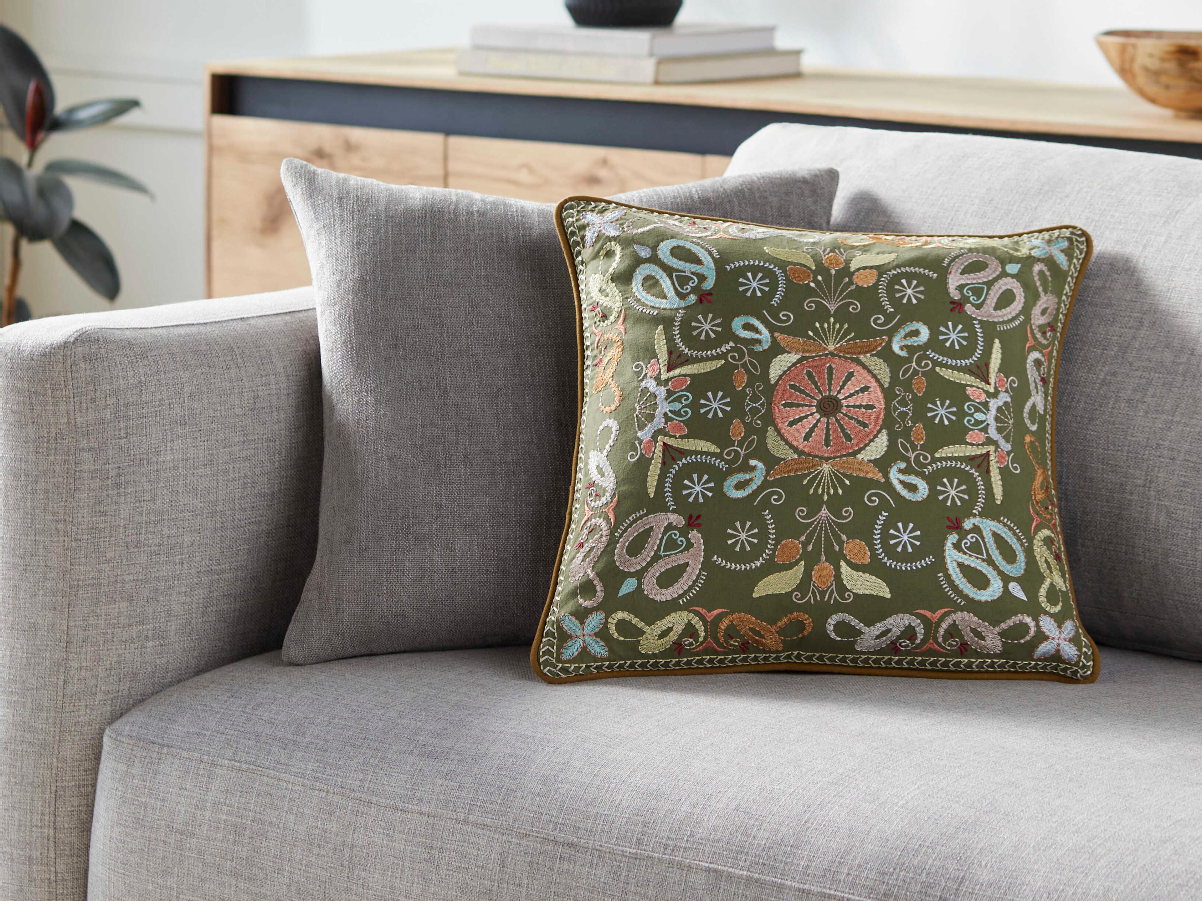 Surya Millie Kay Olive Green Pillow