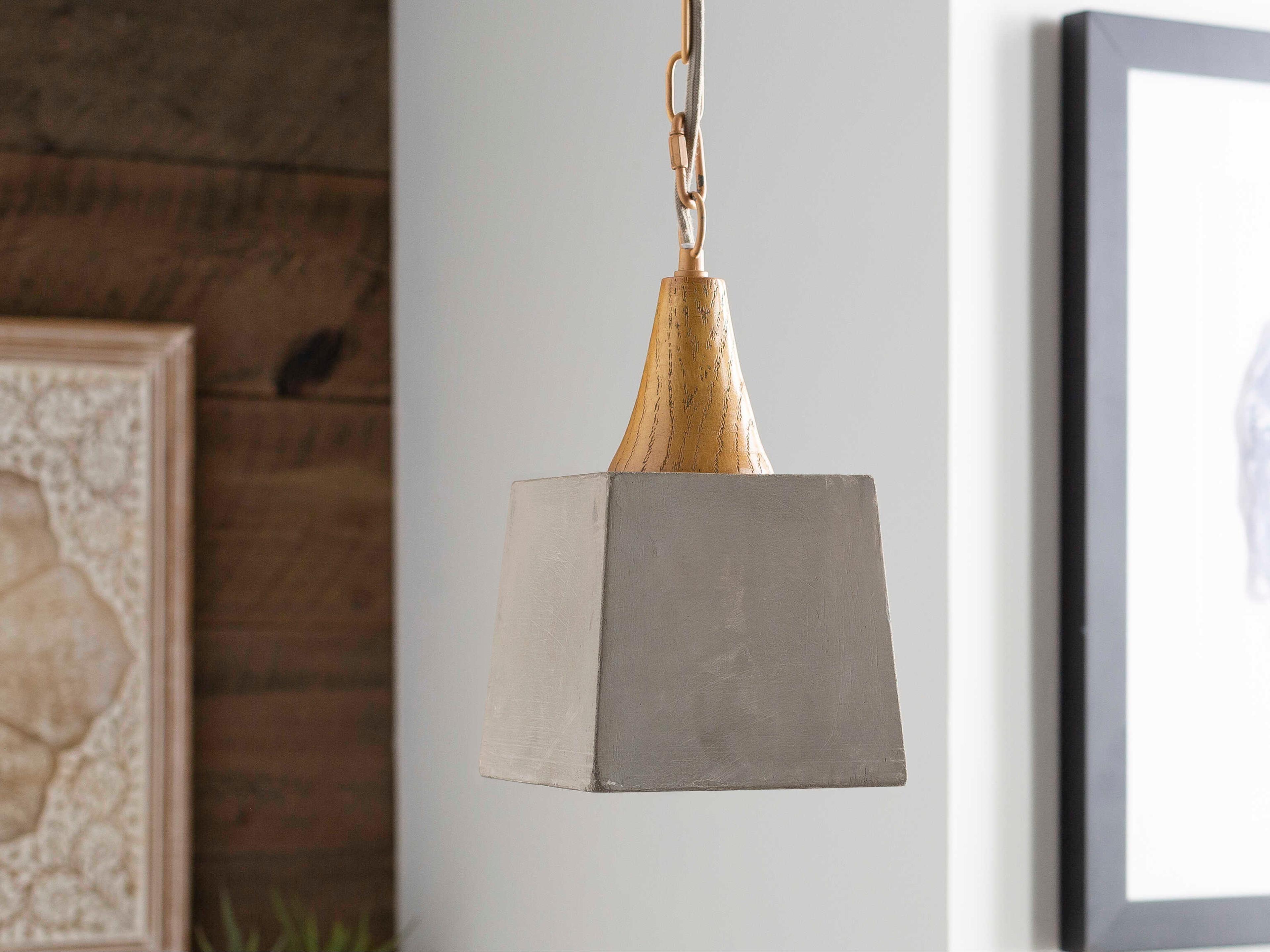 Surya Mortimer 1-Light Gray Geometric Mini Pendant