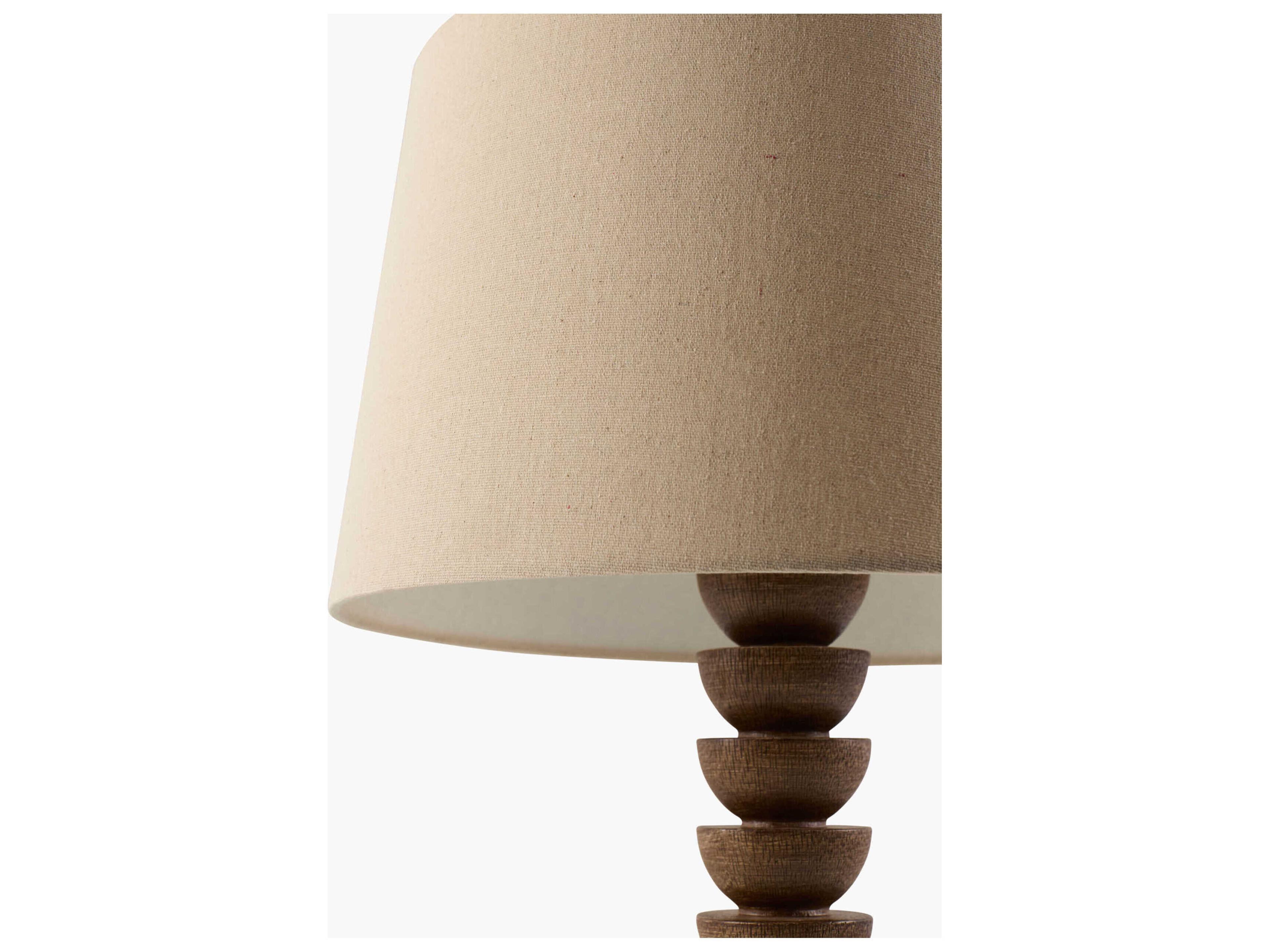 Surya Munisip Brown Wheat Linen Buffet Lamp