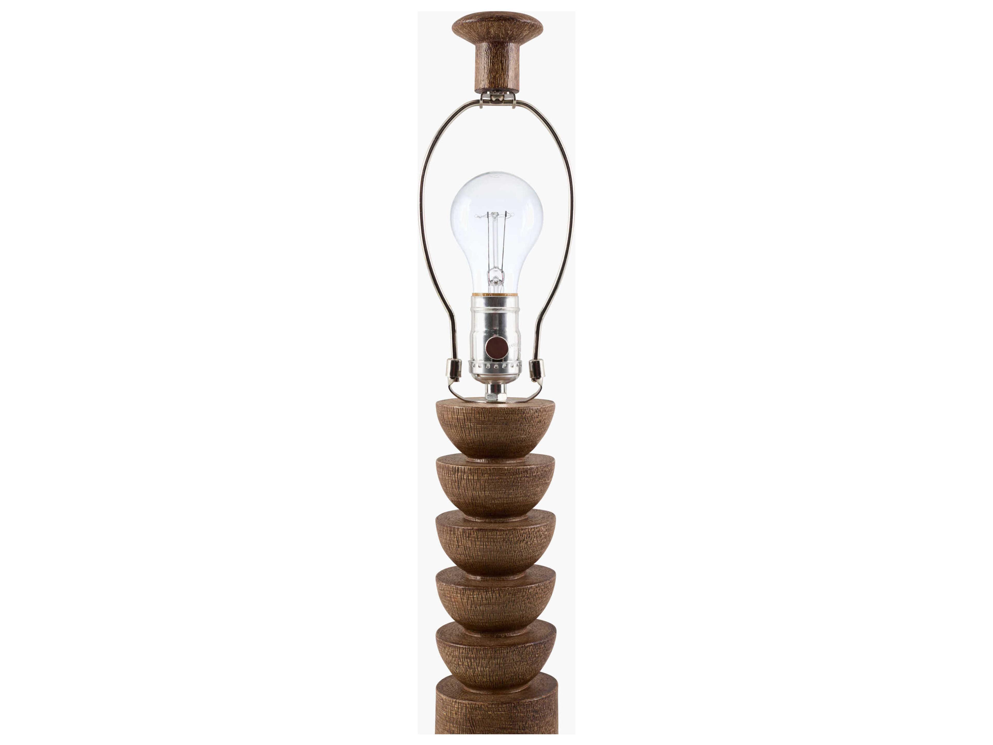 Surya Munisip Brown Wheat Linen Buffet Lamp