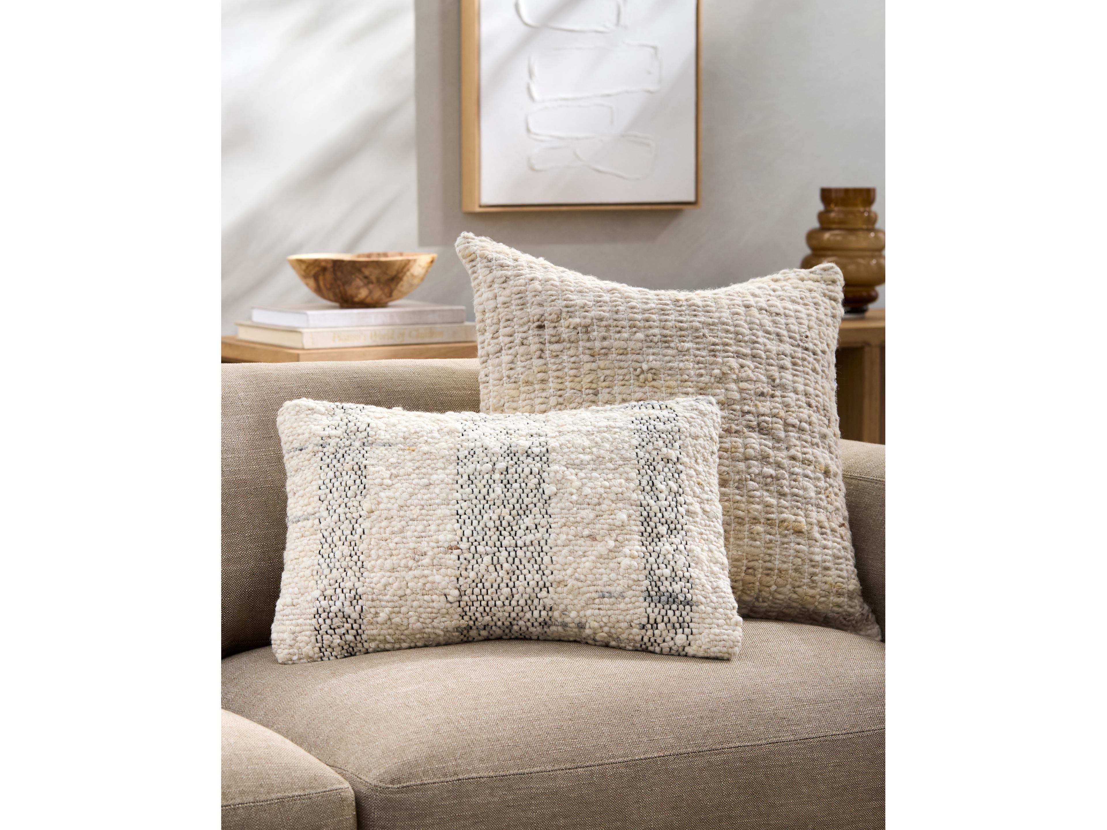 Surya Monospace Ivory Pillow