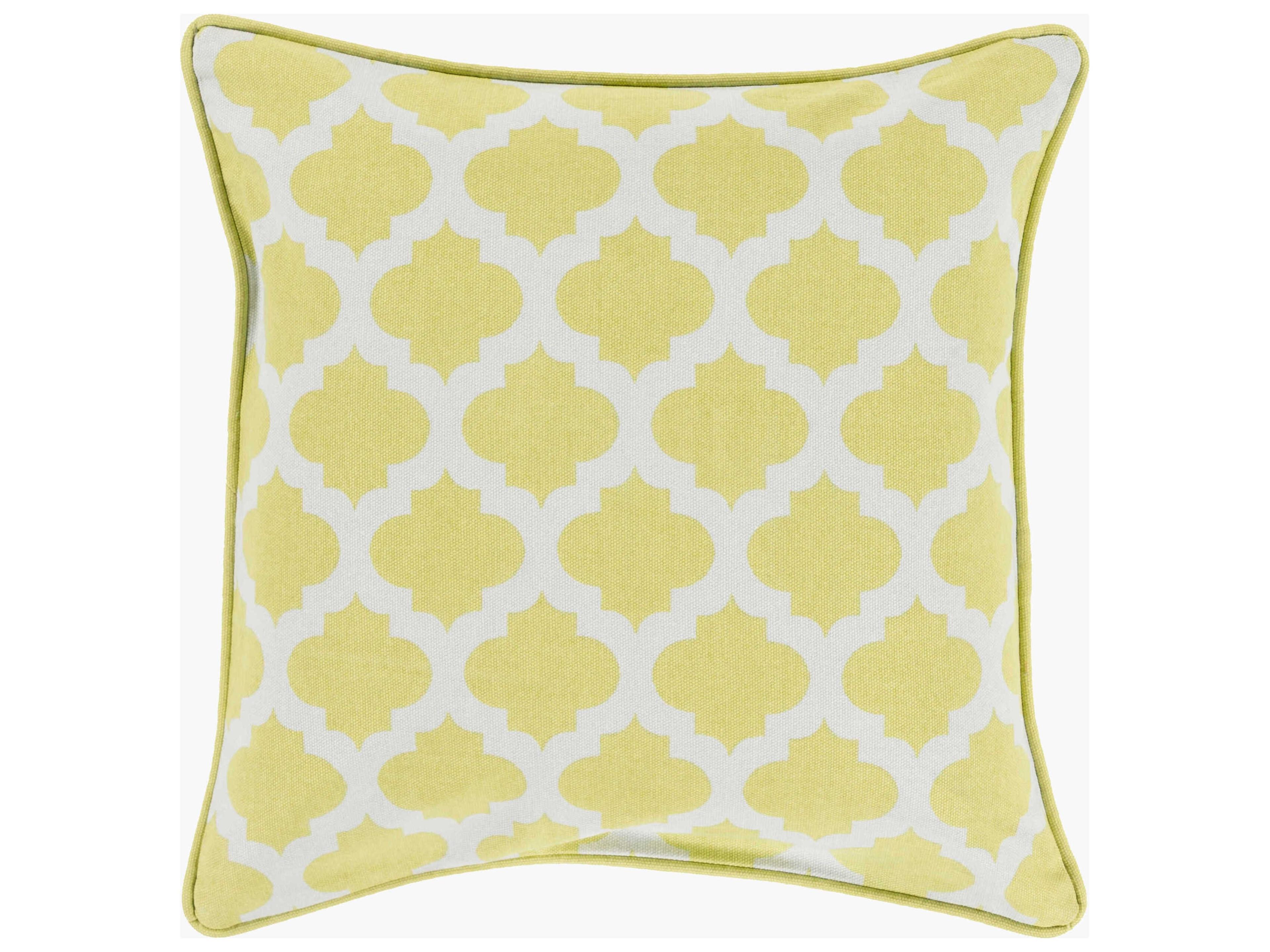 Morrocan Printed Lattice Light Olive Pillow