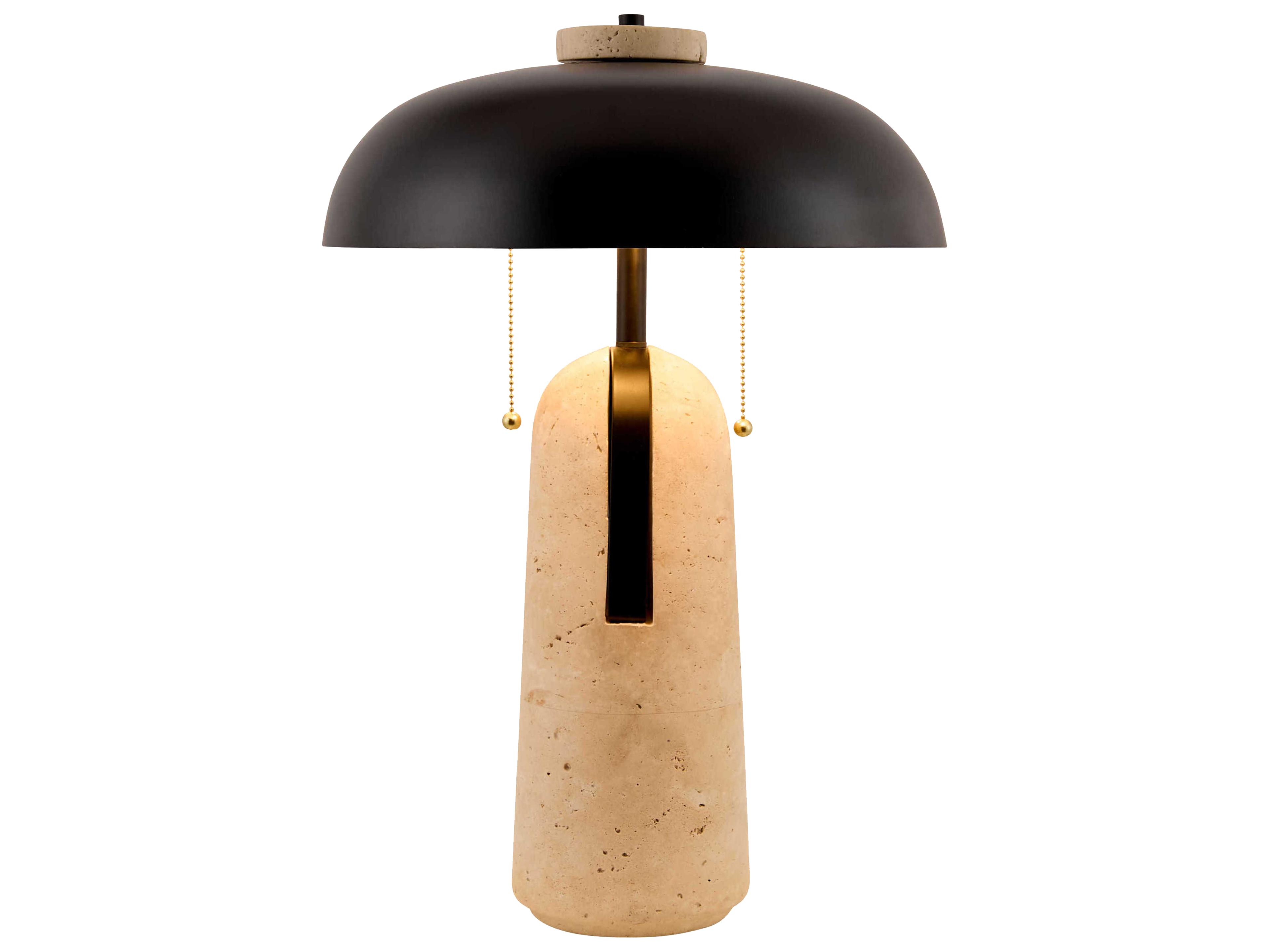 Surya Mopti Brown White Linen Table Lamp