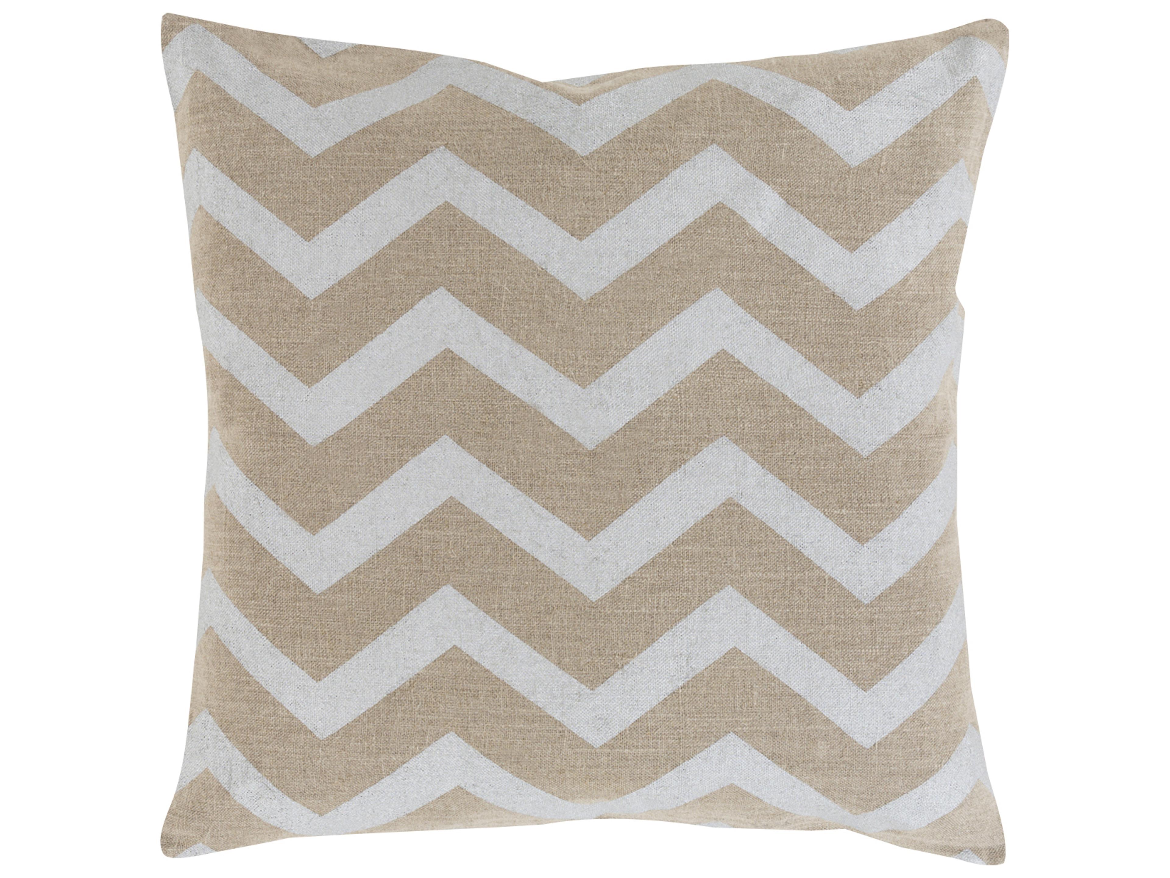 Metallic Stamped Tan Pillow