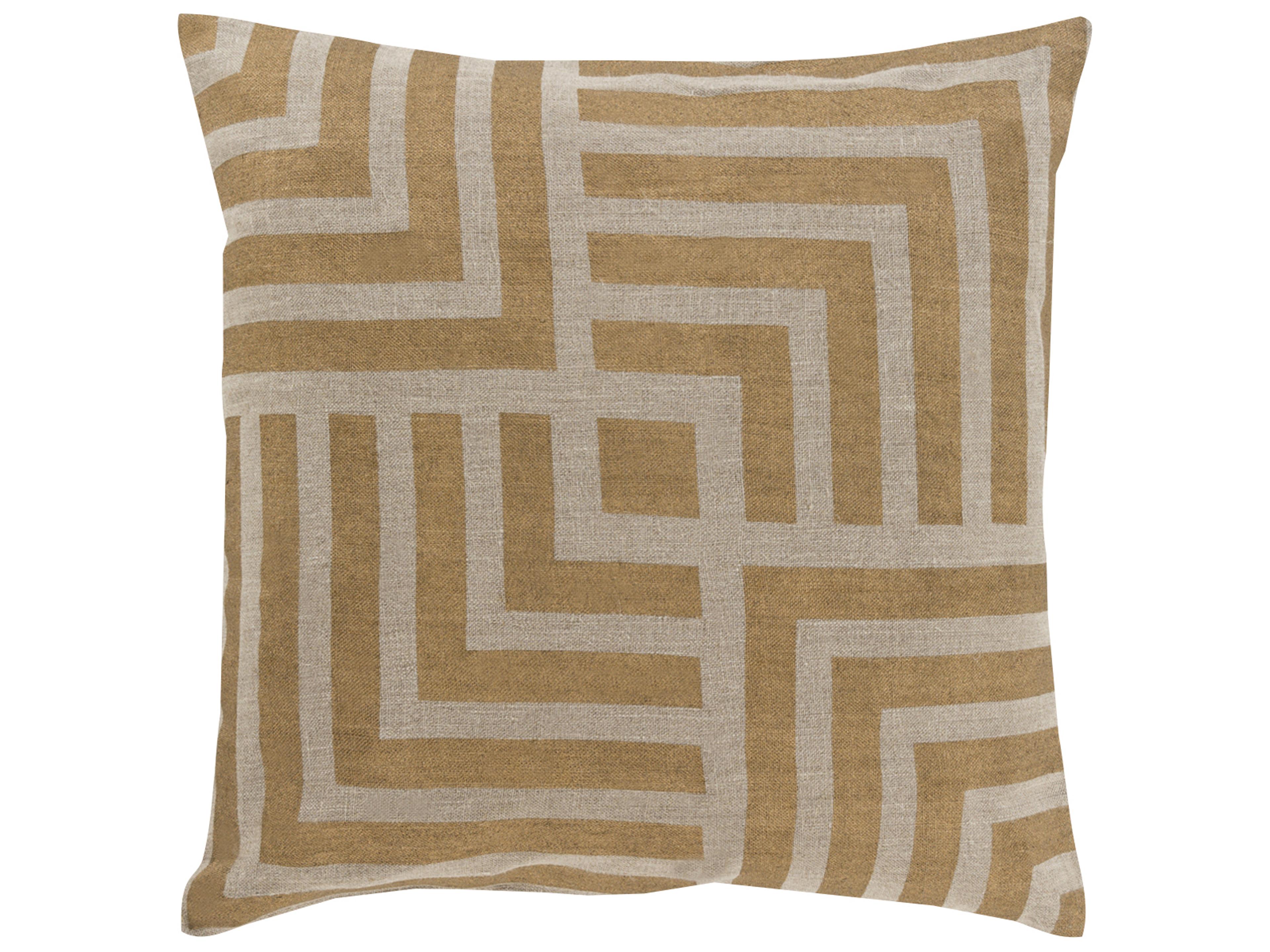 Surya Metallic Stamped Tan Pillow