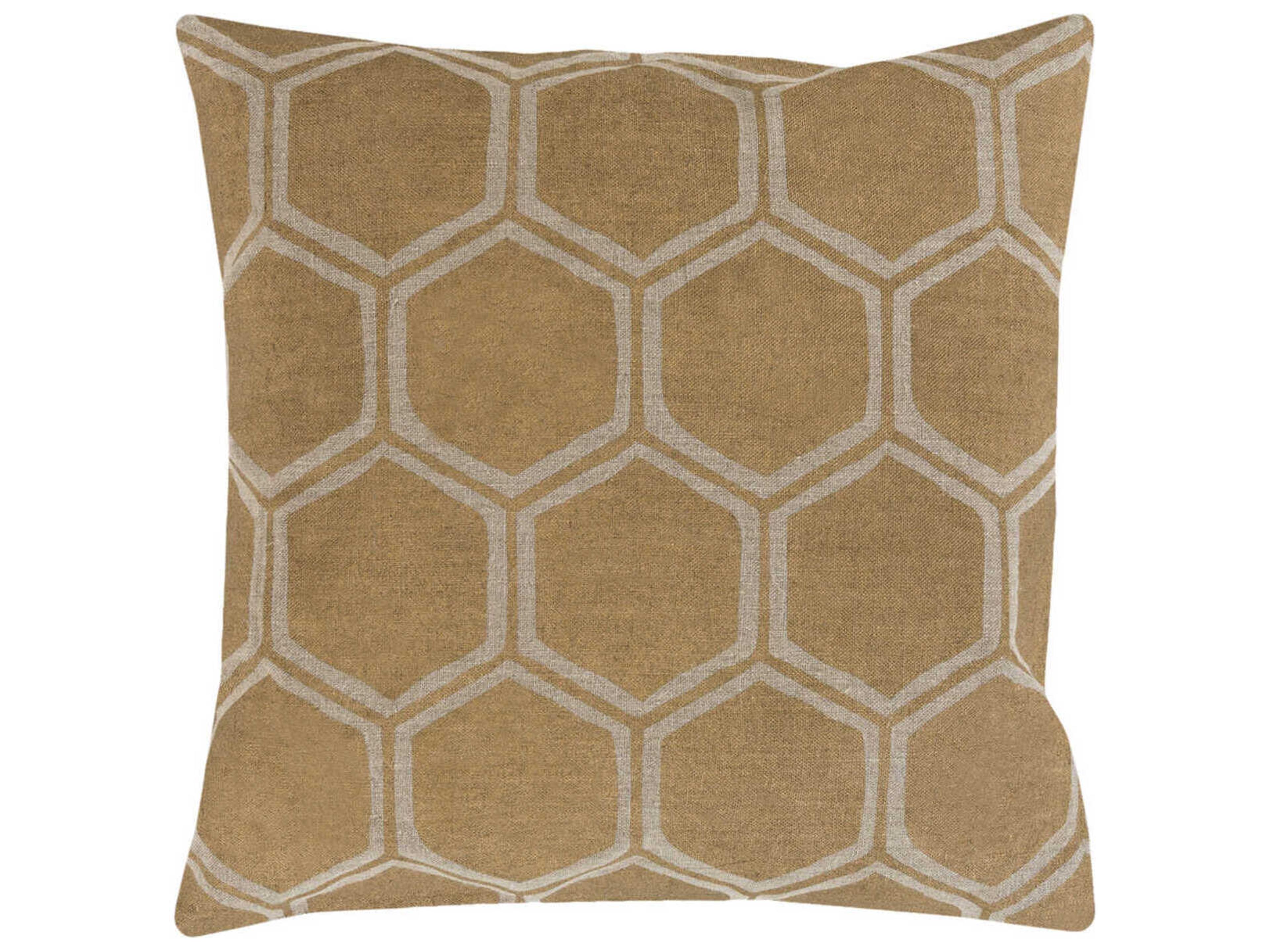 Surya Metallic Stamped Tan Pillow