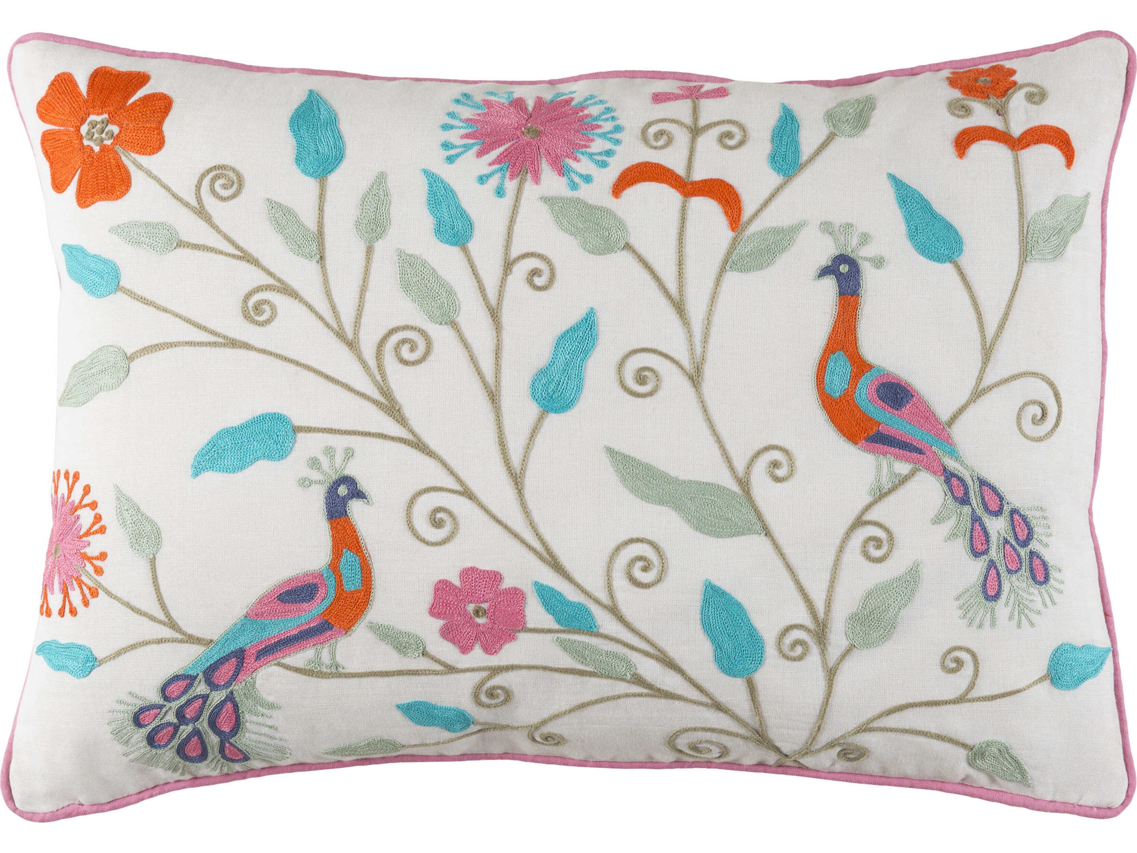 Surya Mayura Cream Pillow