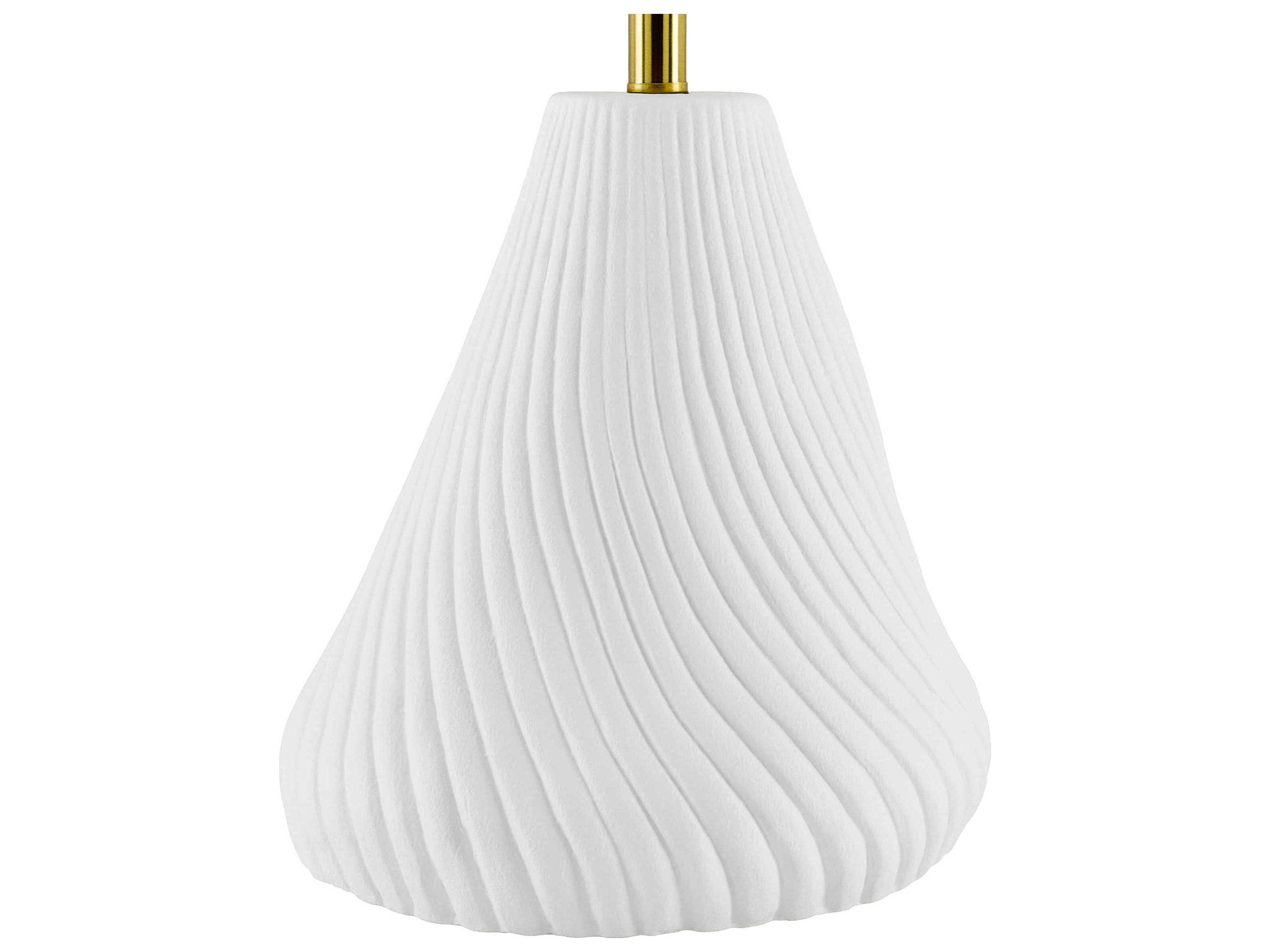 Surya Mervans White Brown Rattan Buffet Lamp