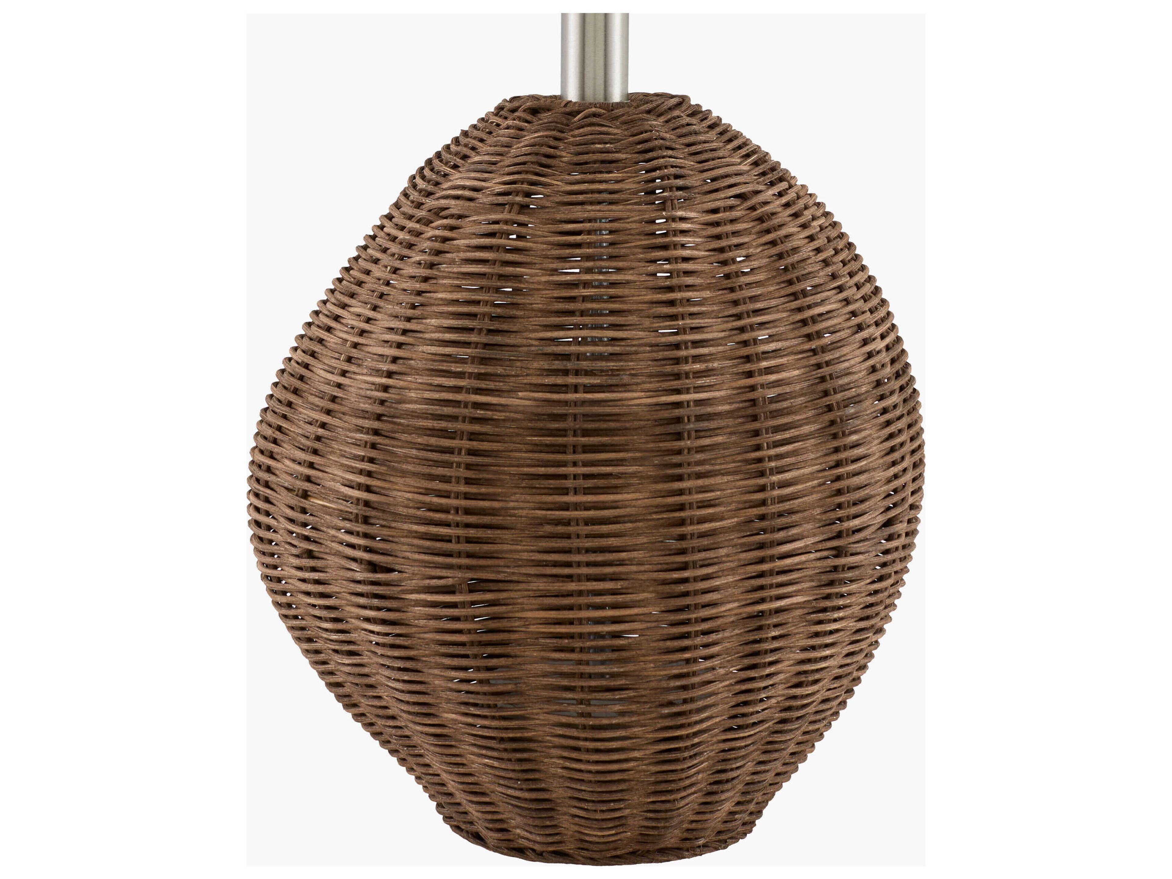 Surya Nagua Brown White Linen Brass Table Lamp