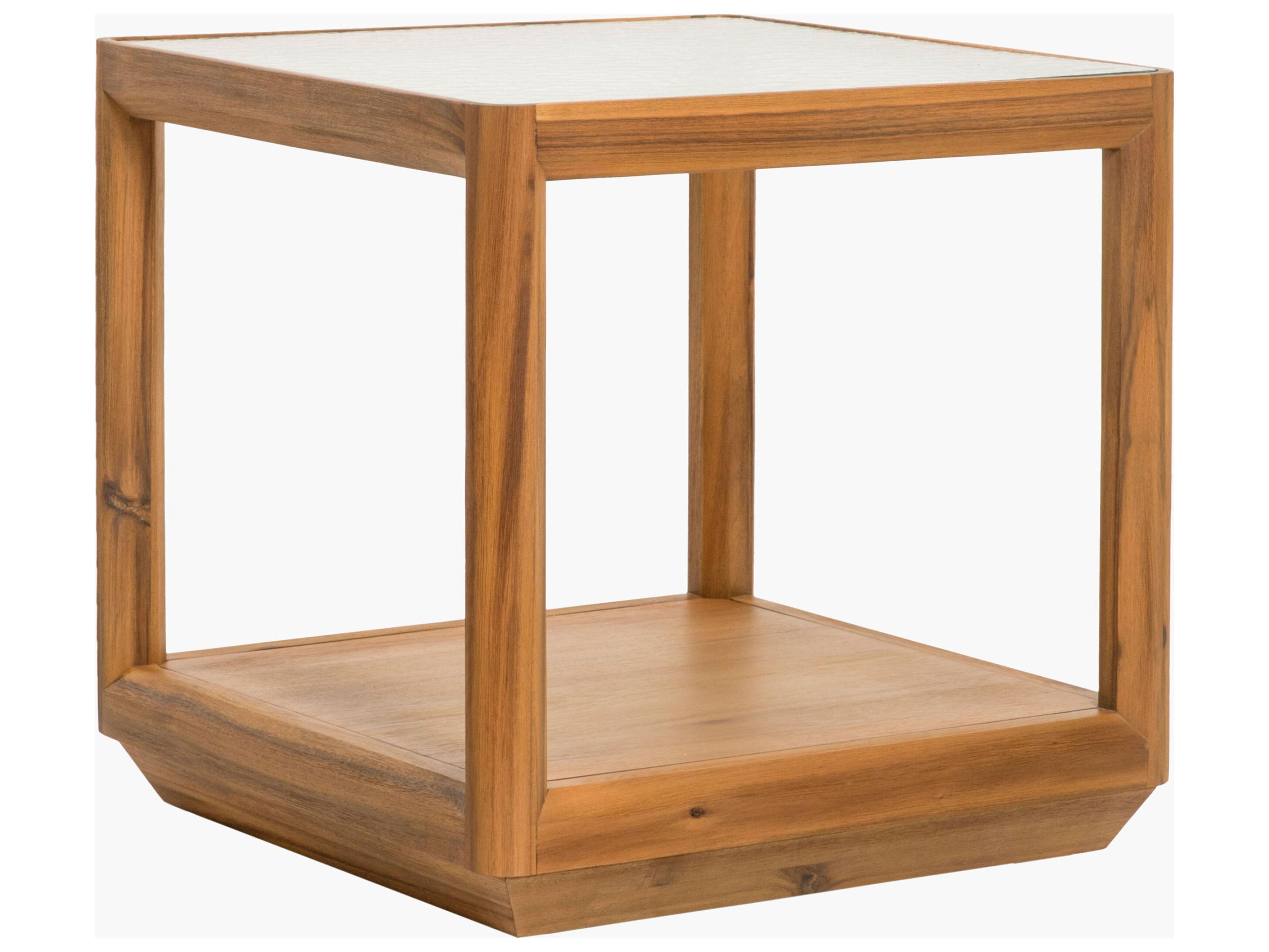 Northbank Square Glass Wheat Clear End Table
