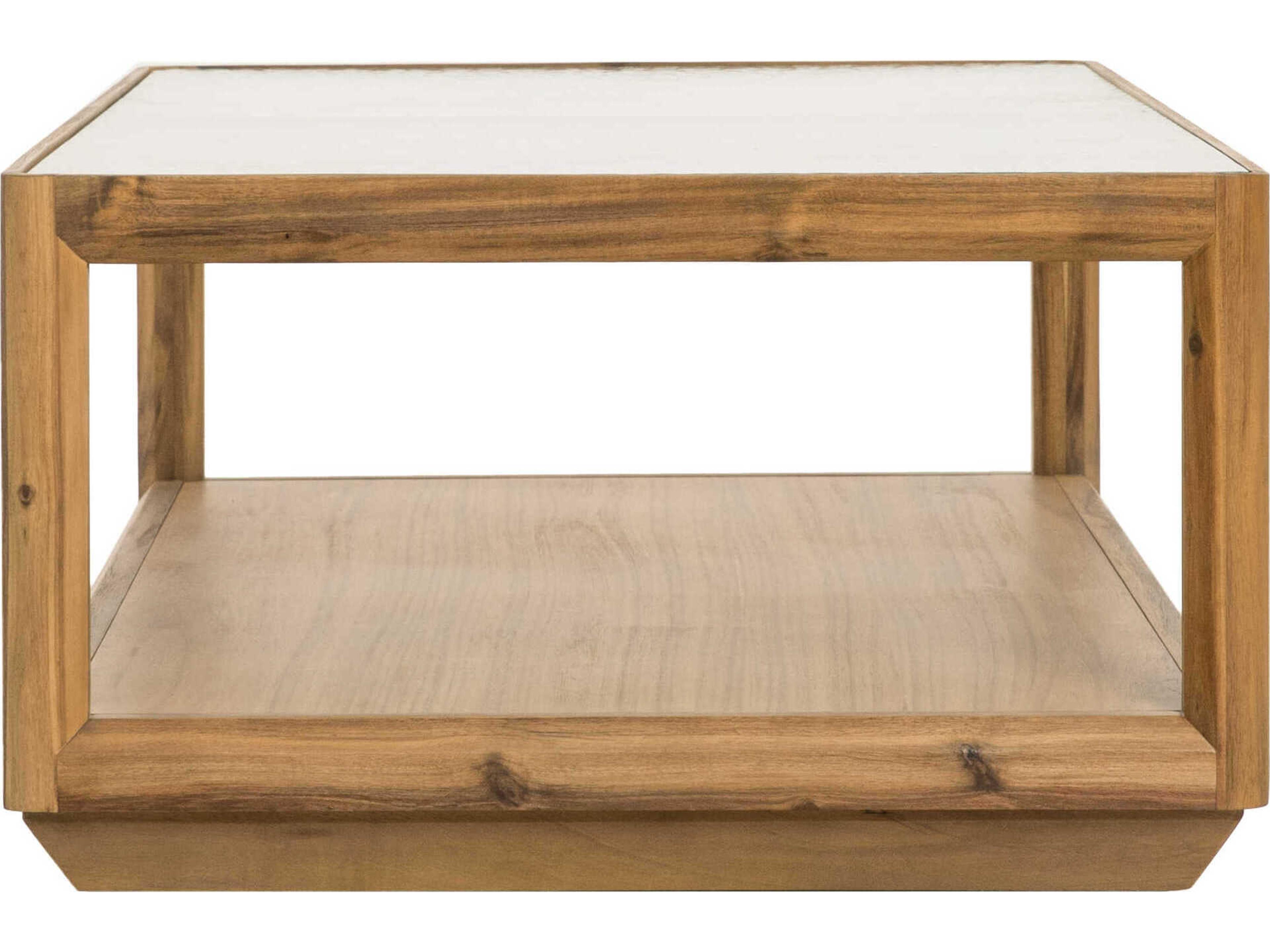 Surya Northbank Rectangular Glass Wheat Clear Coffee Table