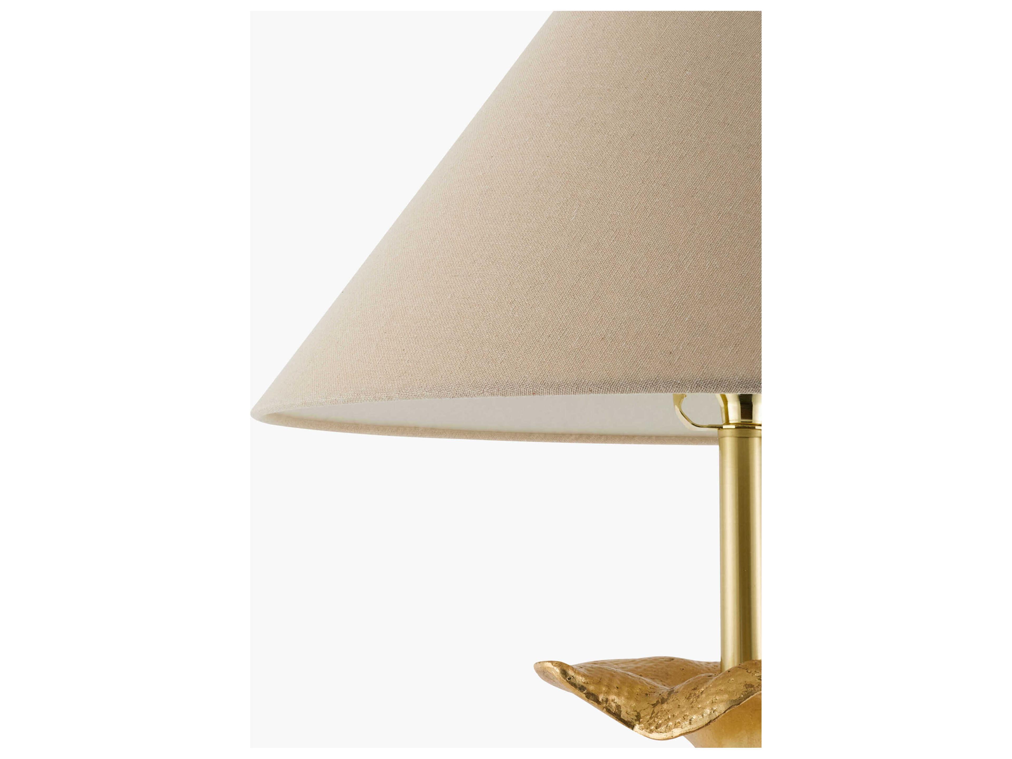 Surya Nepi Metallic Brass Beige Linen Buffet Lamp