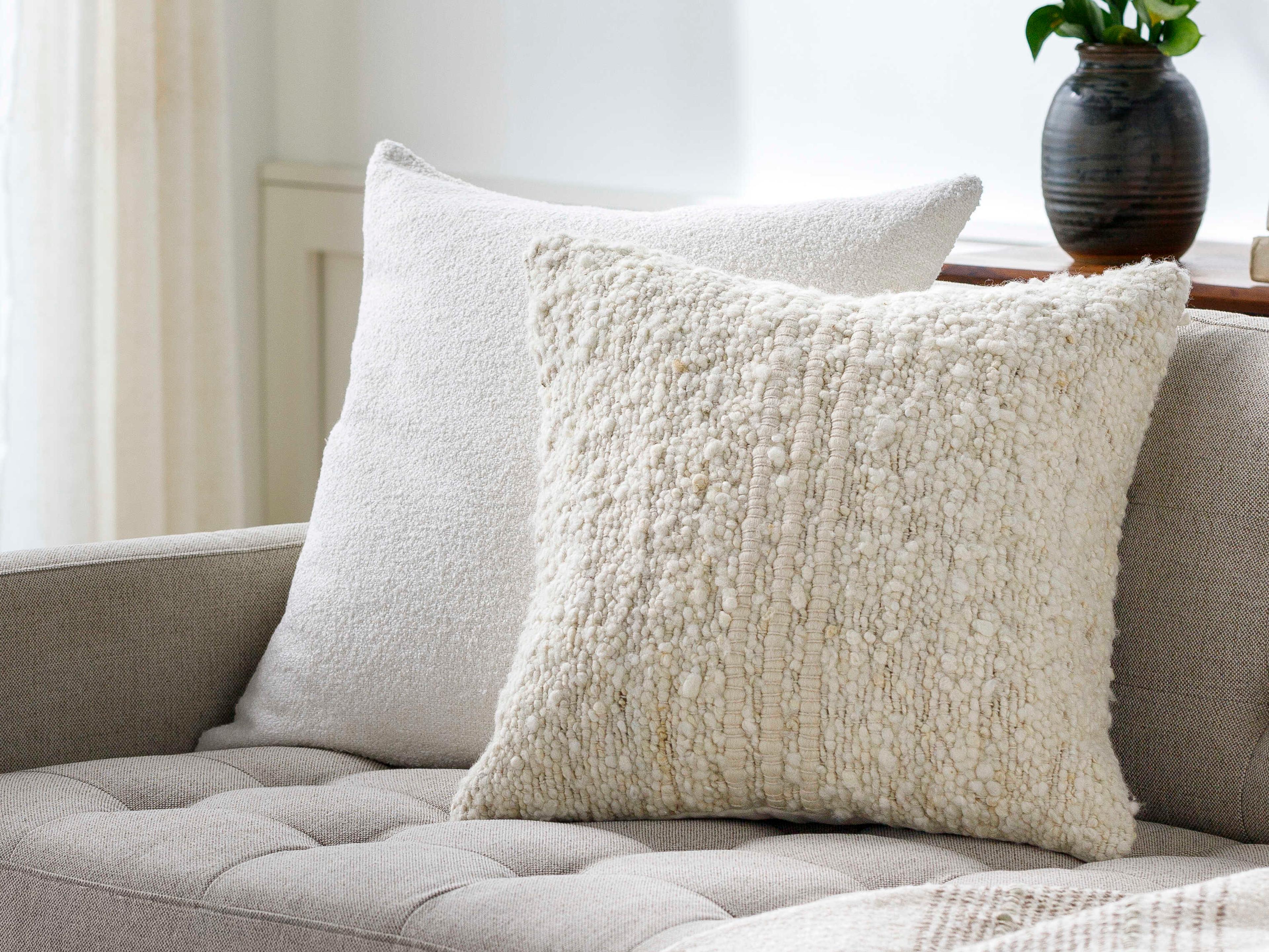 Surya Neutral Cream Pillow
