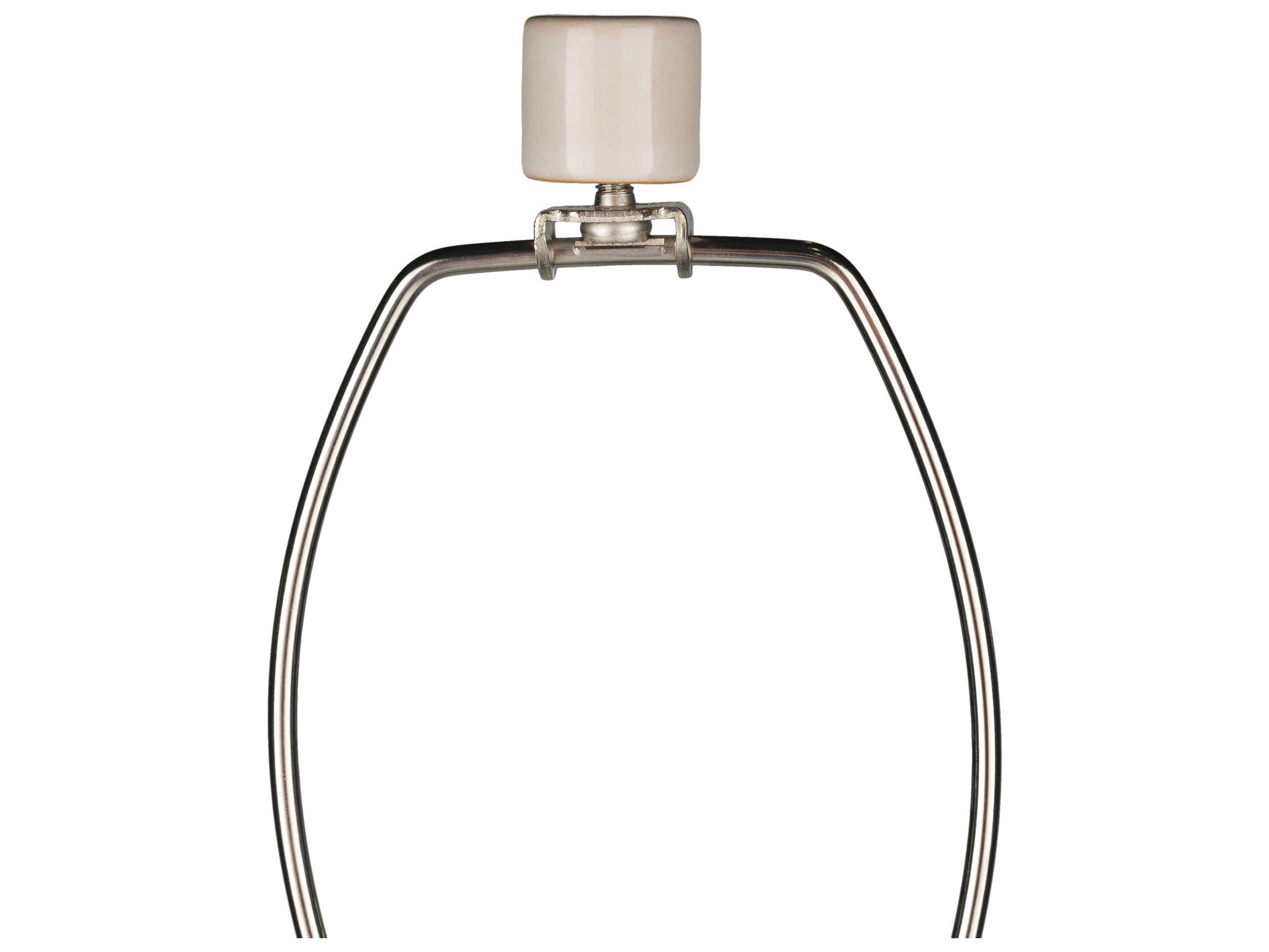 Surya Newell White Camel Linen Buffet Lamp