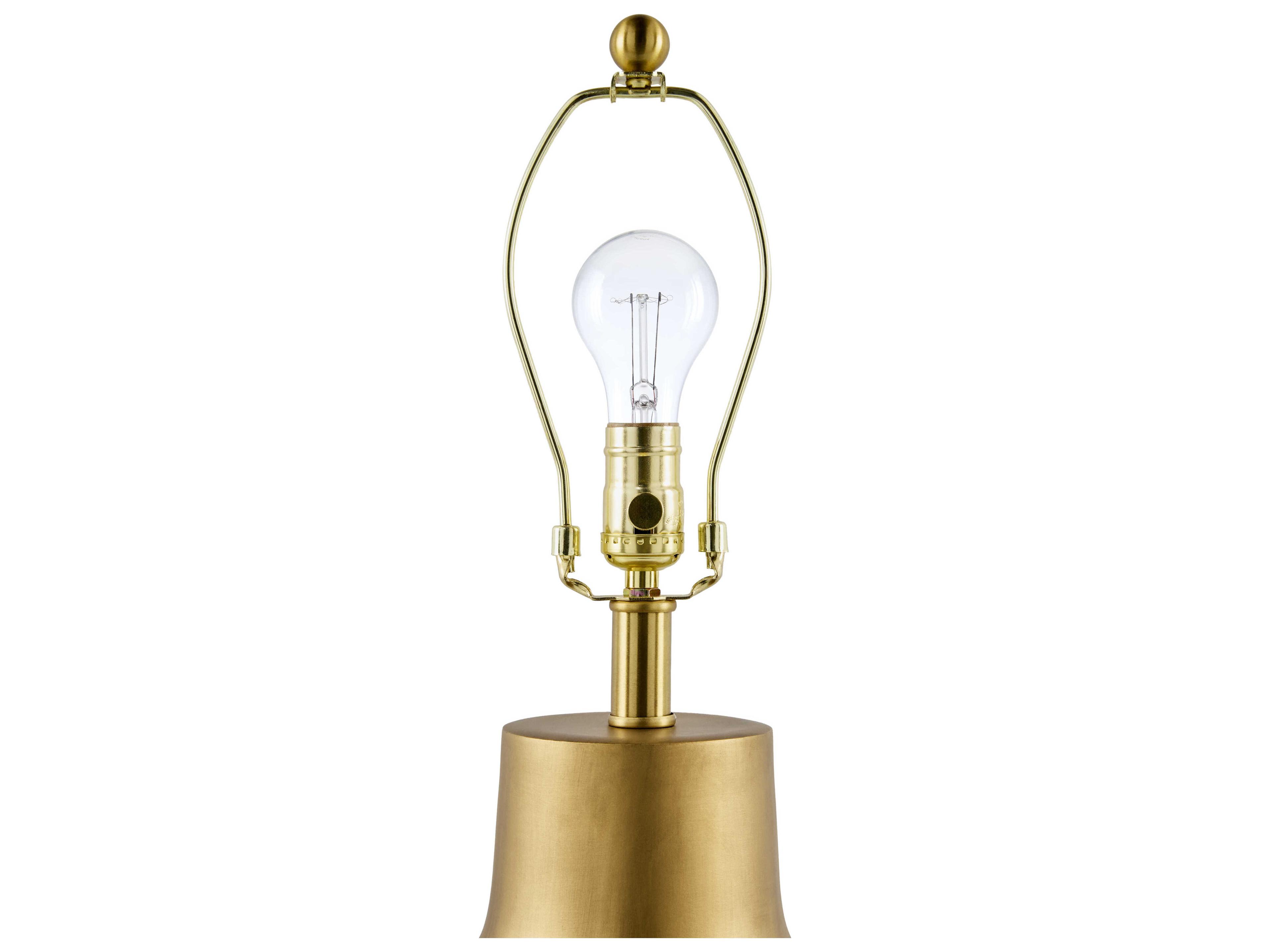 Surya Nikki Gold White Linen Buffet Lamp