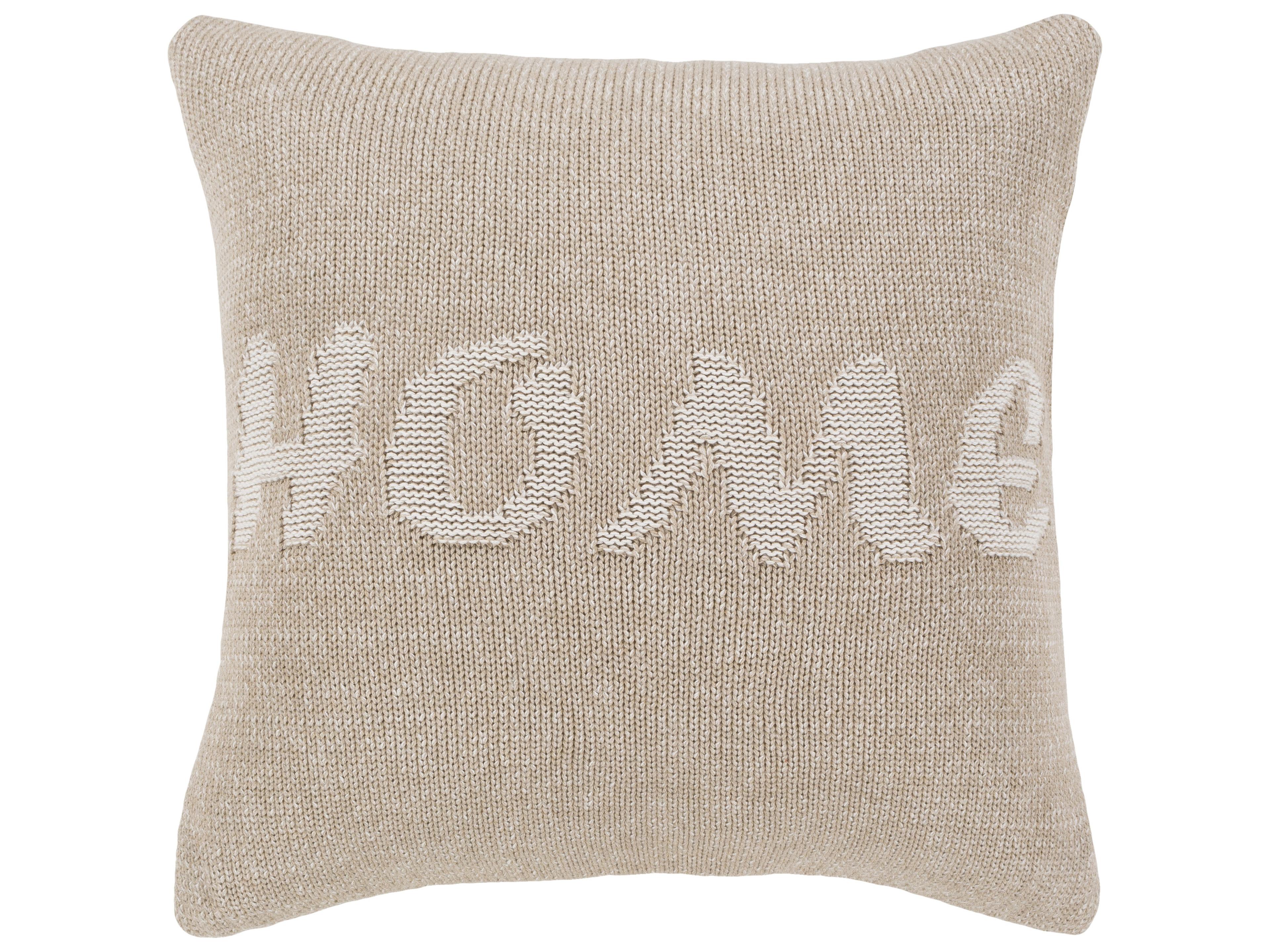 Surya No Place Like Home Beige Pillow