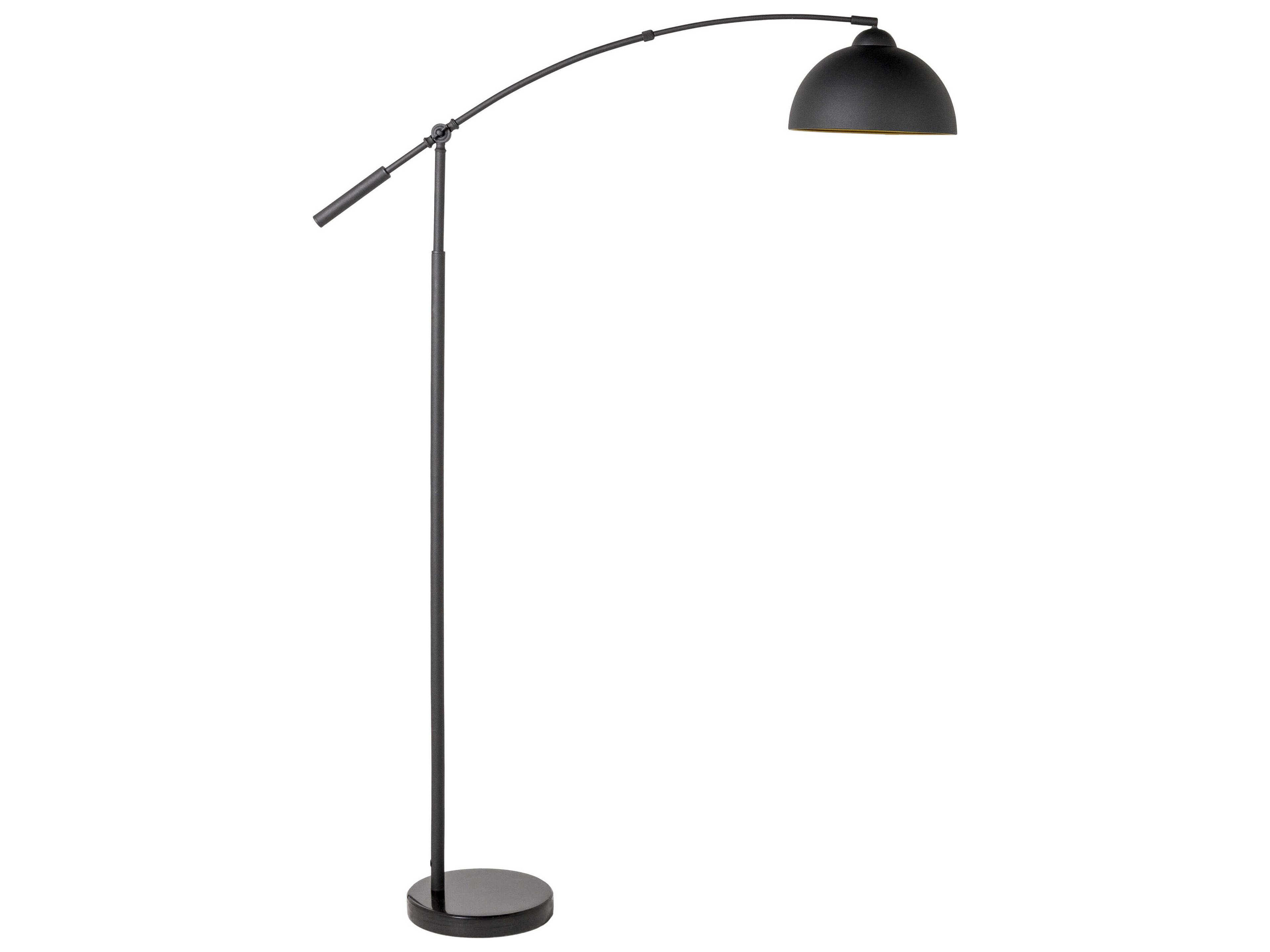 Naples Modern Task Floor Lamp in Black Metal and Marble