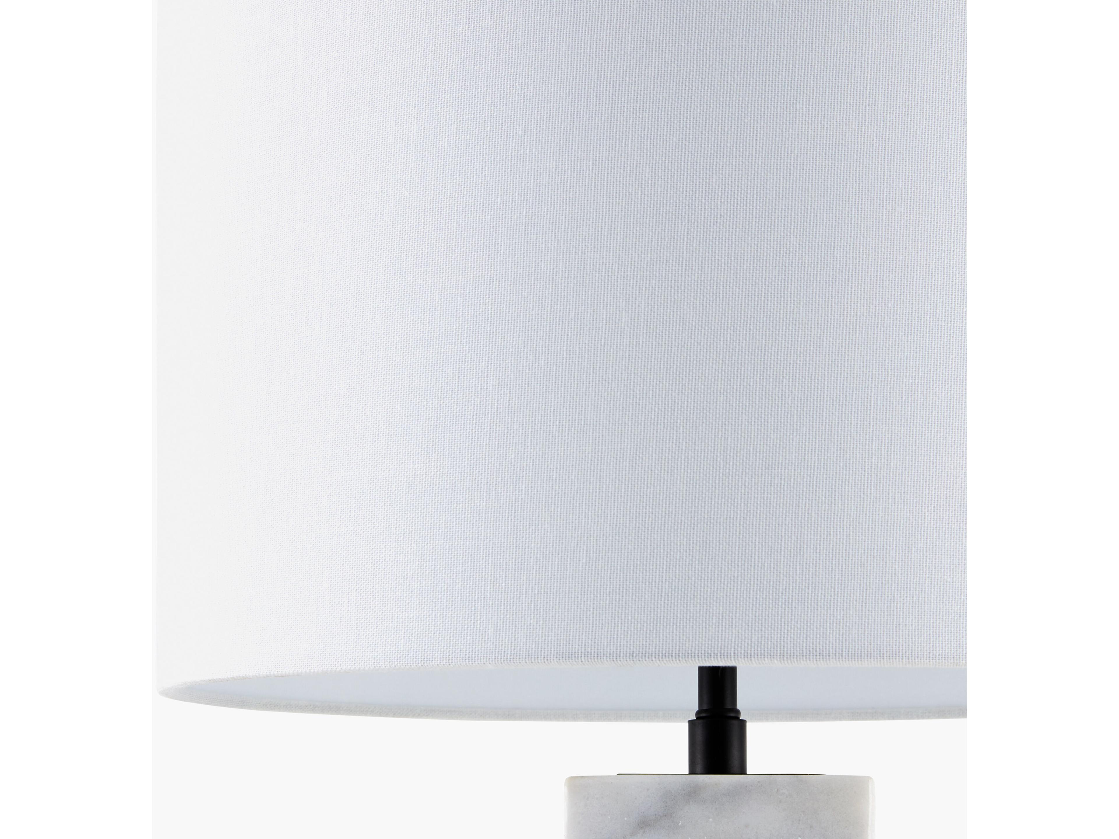 Surya Nerja White Black Linen Buffet Lamp