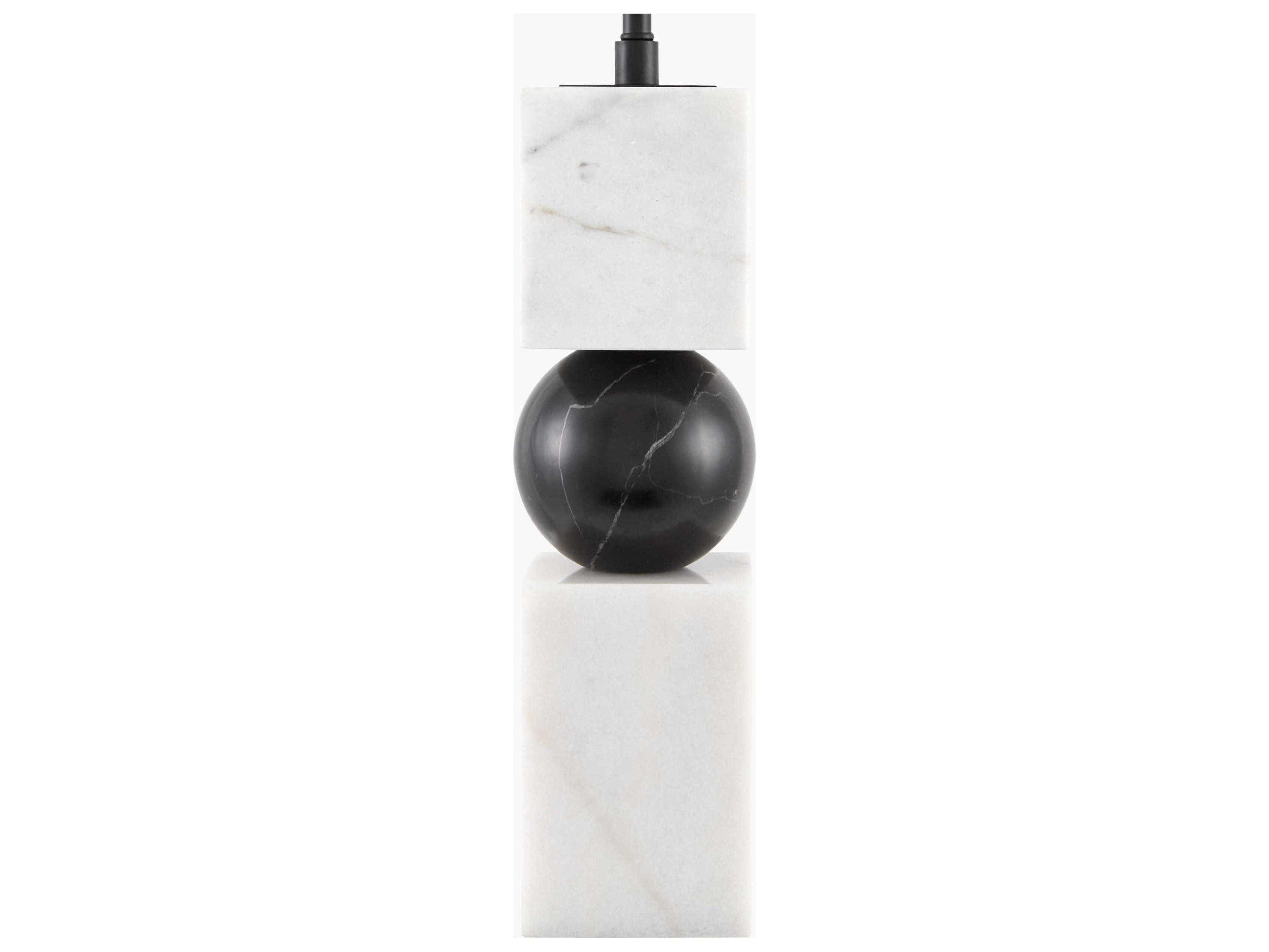 Surya Nerja White Black Linen Buffet Lamp