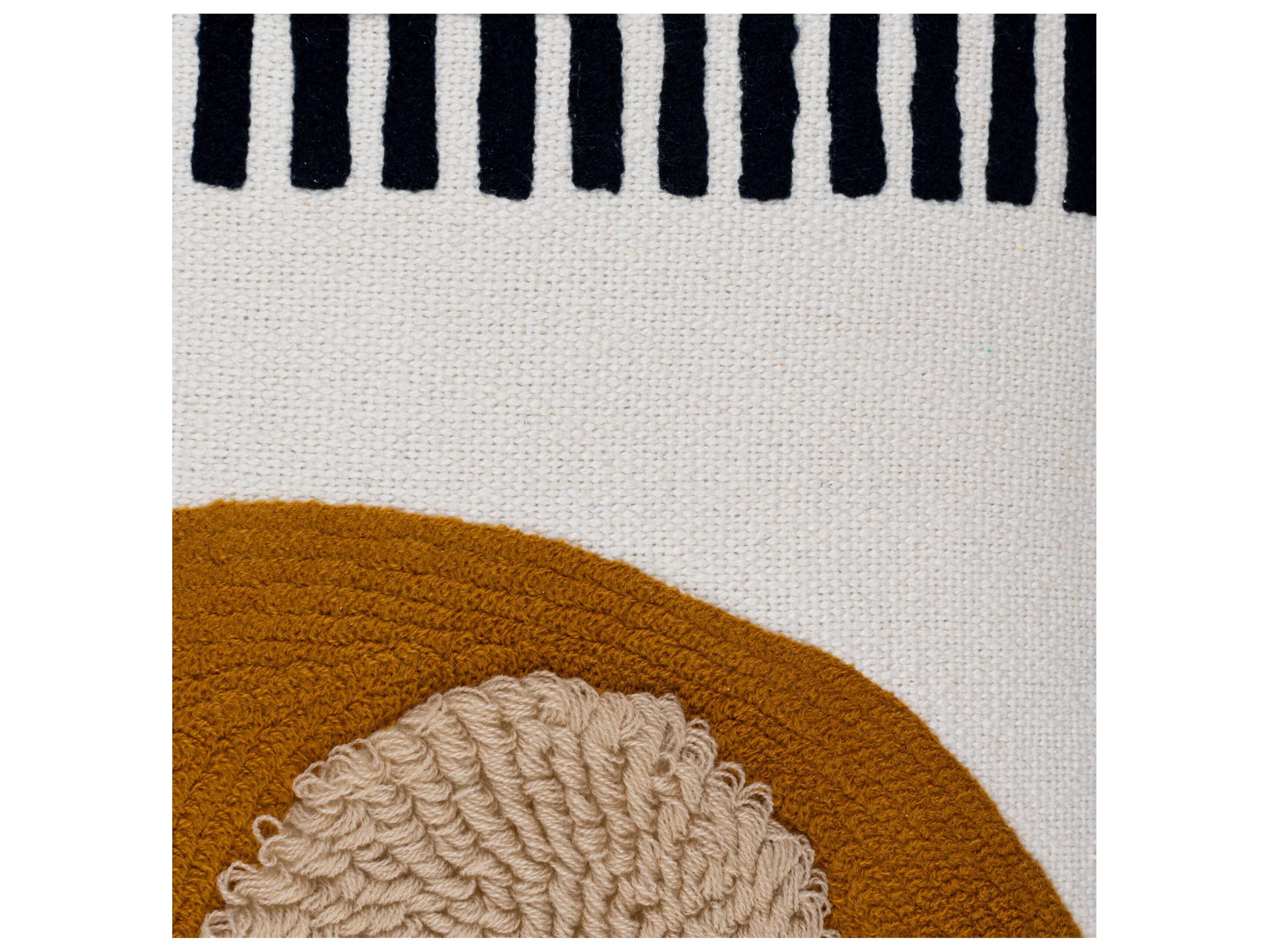 Surya Novel Cream / Mustard / Dark Blue Pillow