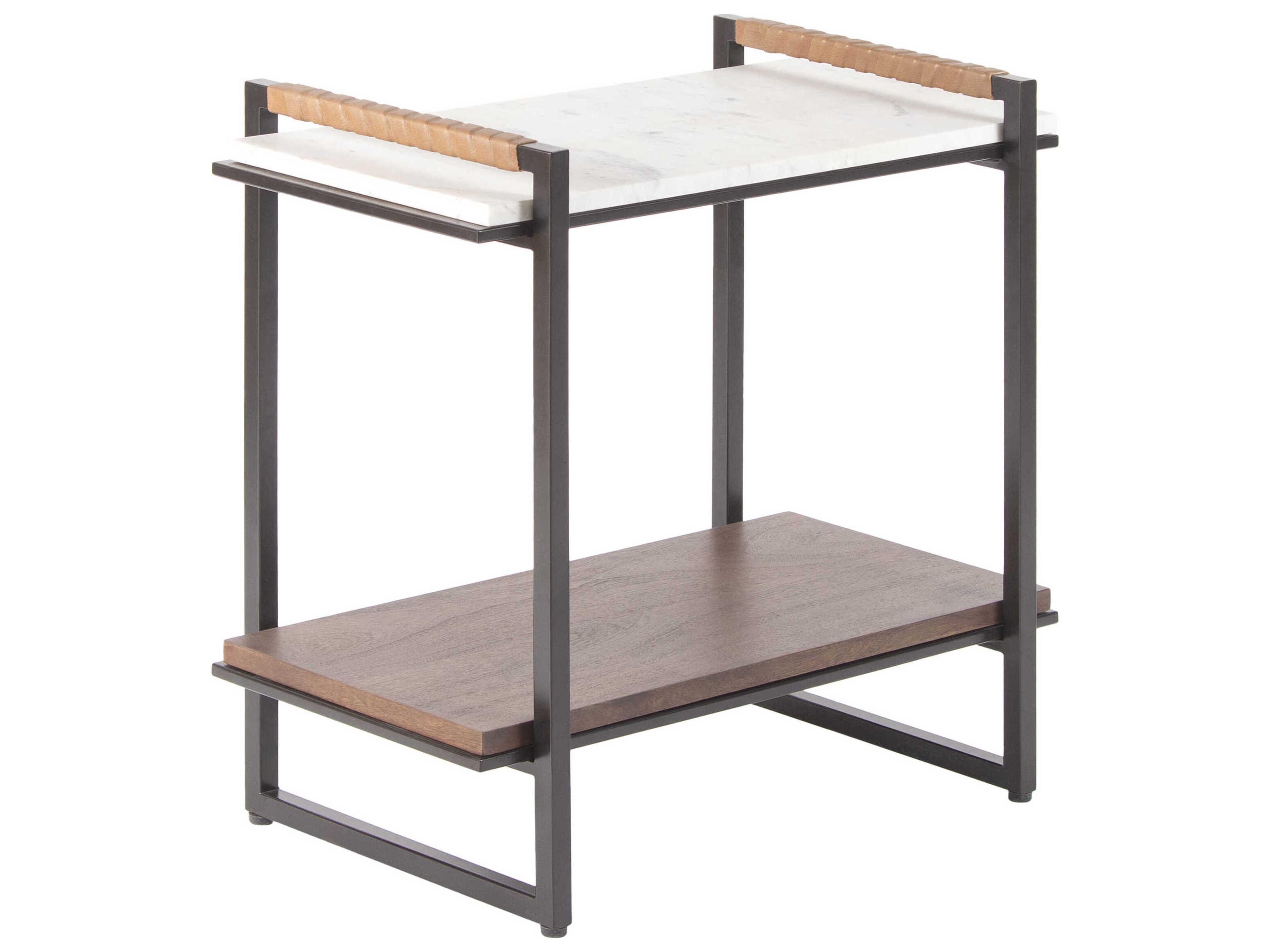 Novelle Rectangular Marble End Table