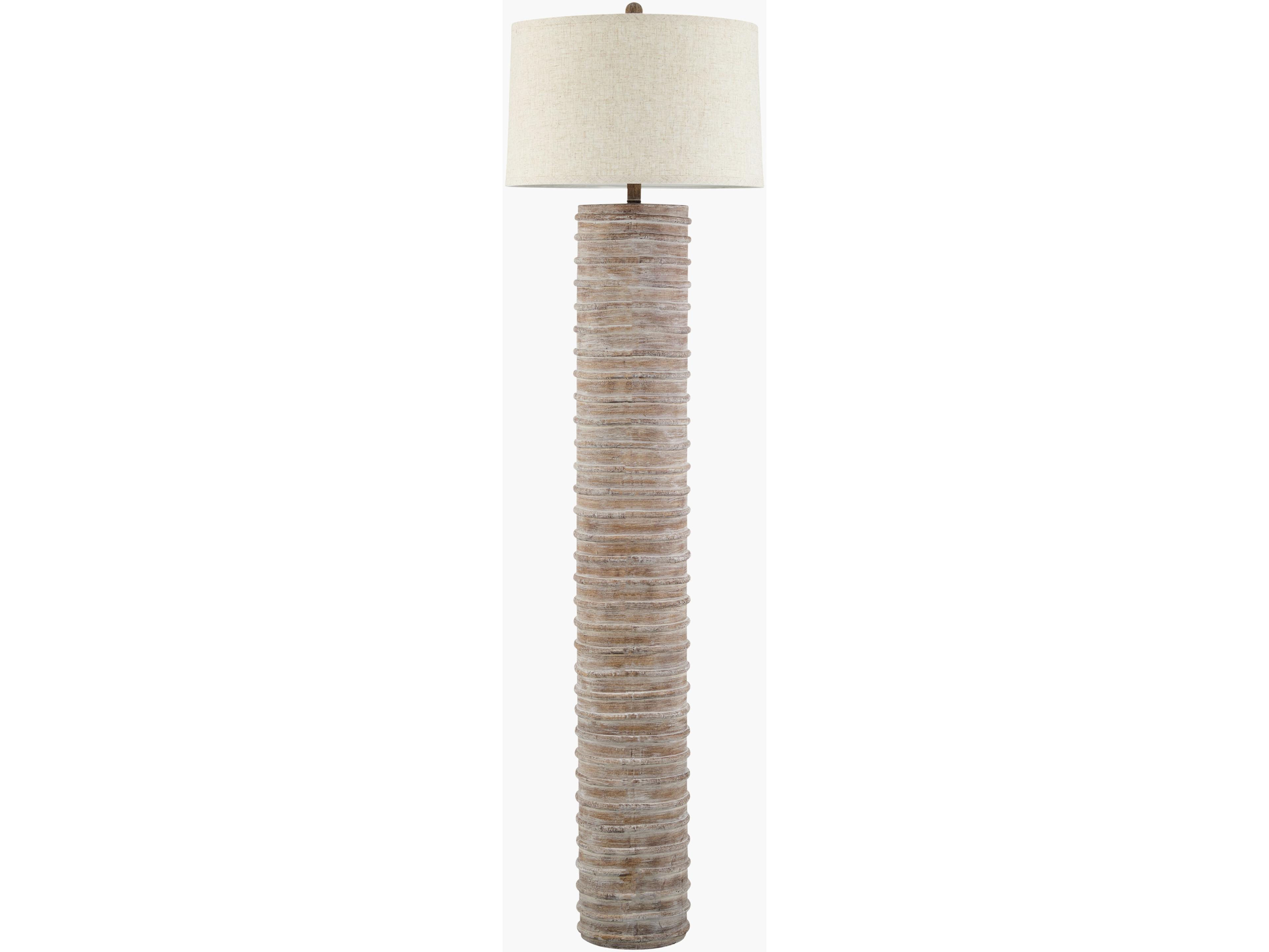 Nexum Dark Brown Wheat Linen Floor Lamp