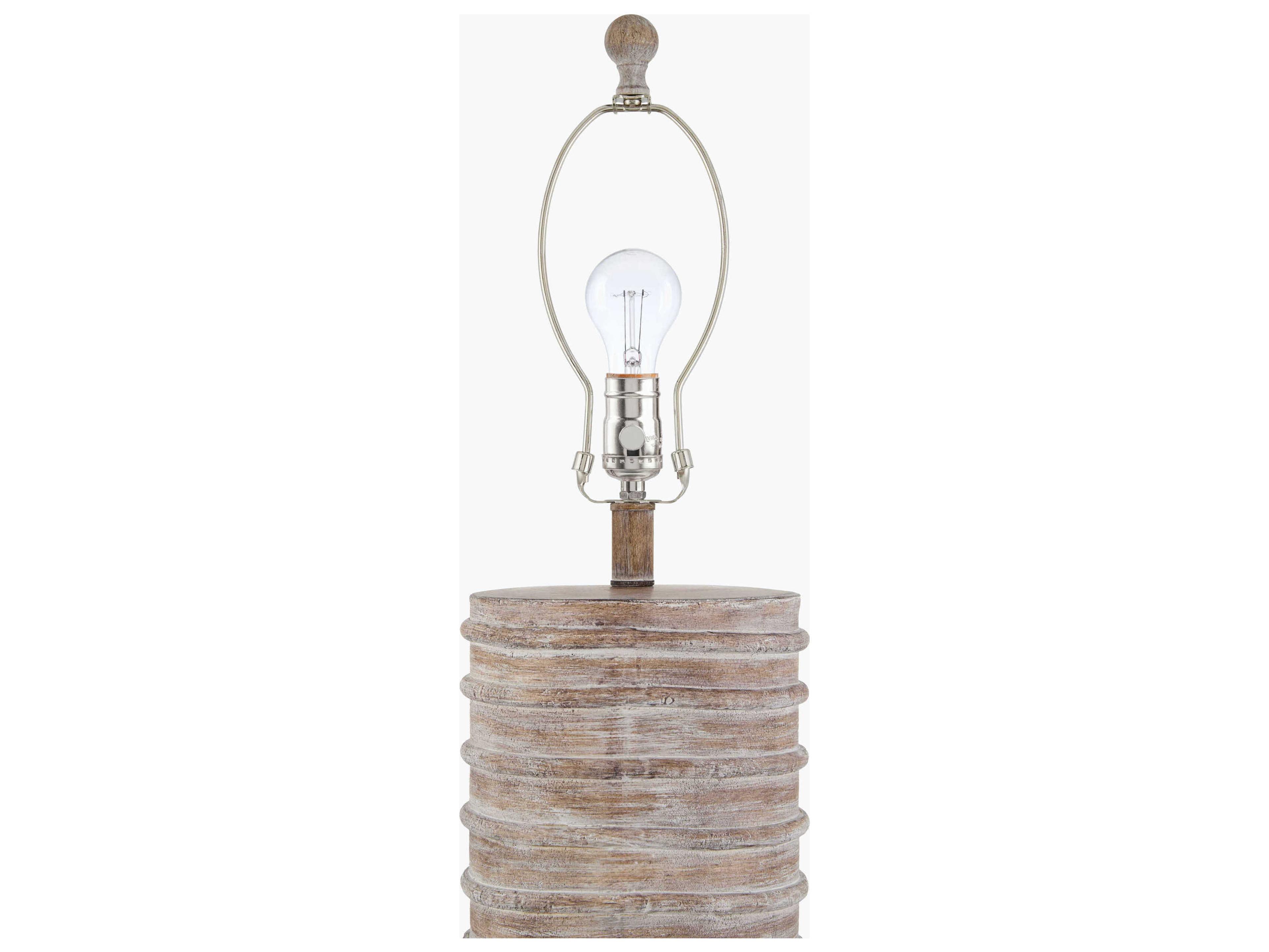 Surya Nexum Dark Brown Wheat Linen Floor Lamp