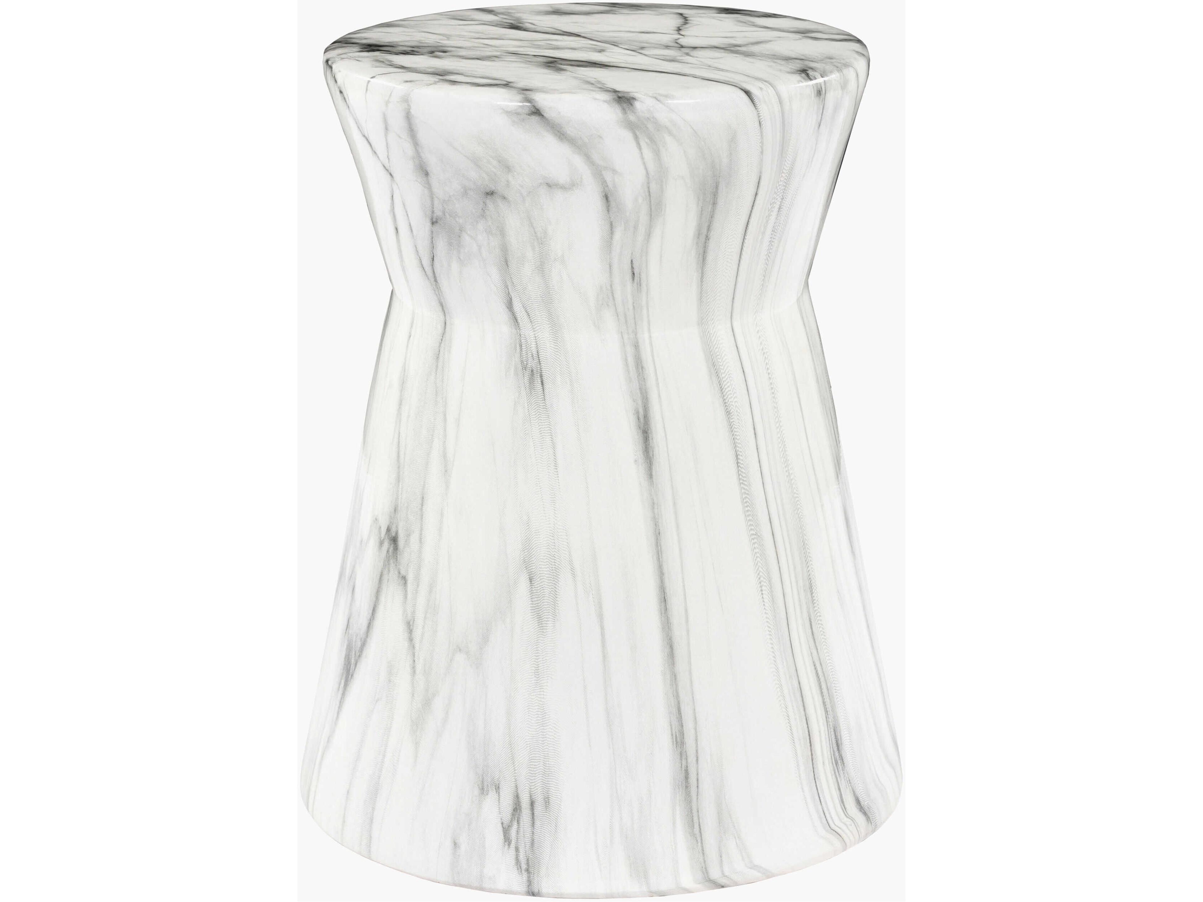 Abruzzo Glazed Gray Ceramic Round Garden Stool