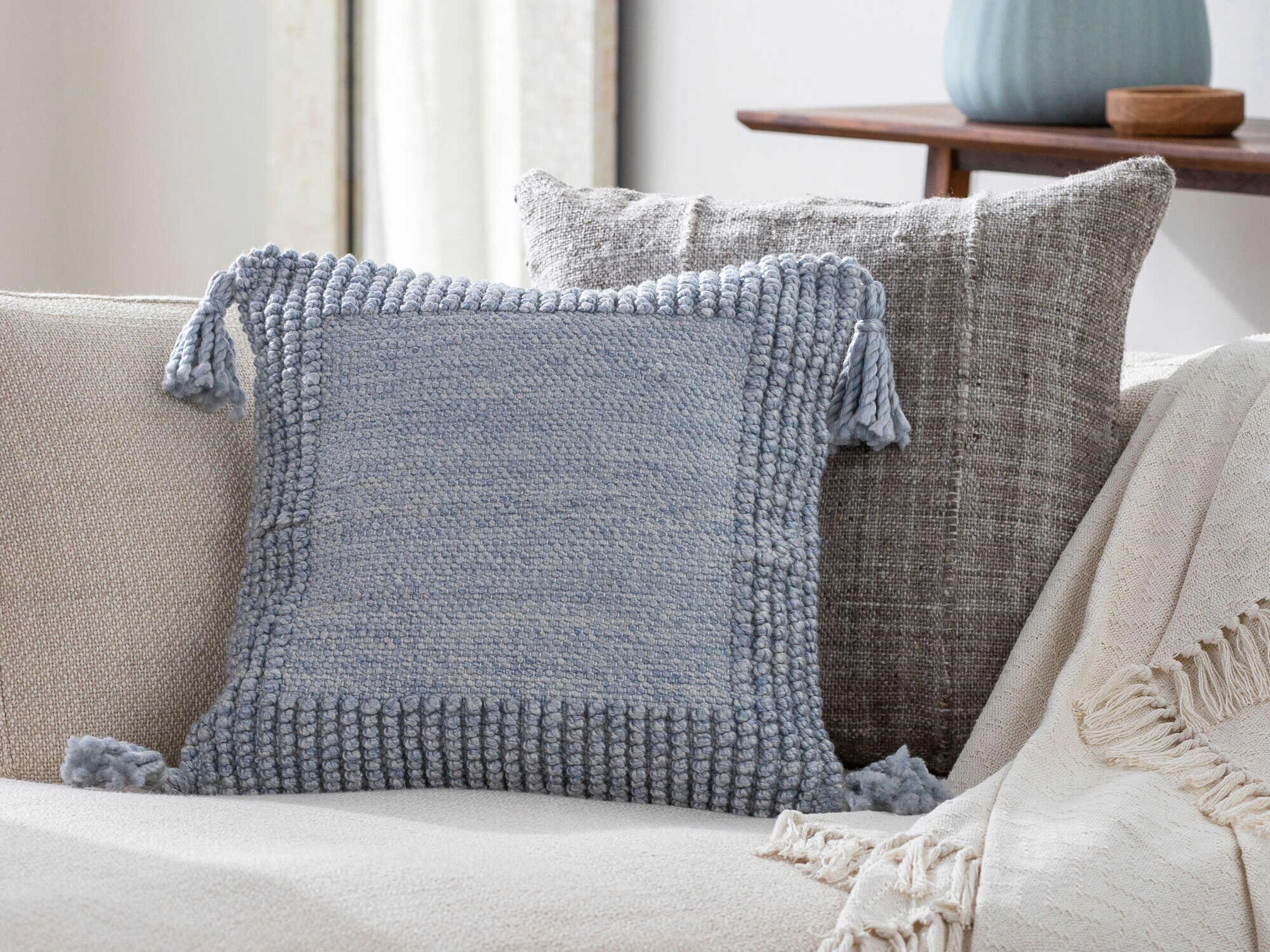 Surya Outdoor Alaric Pale Blue Pillow