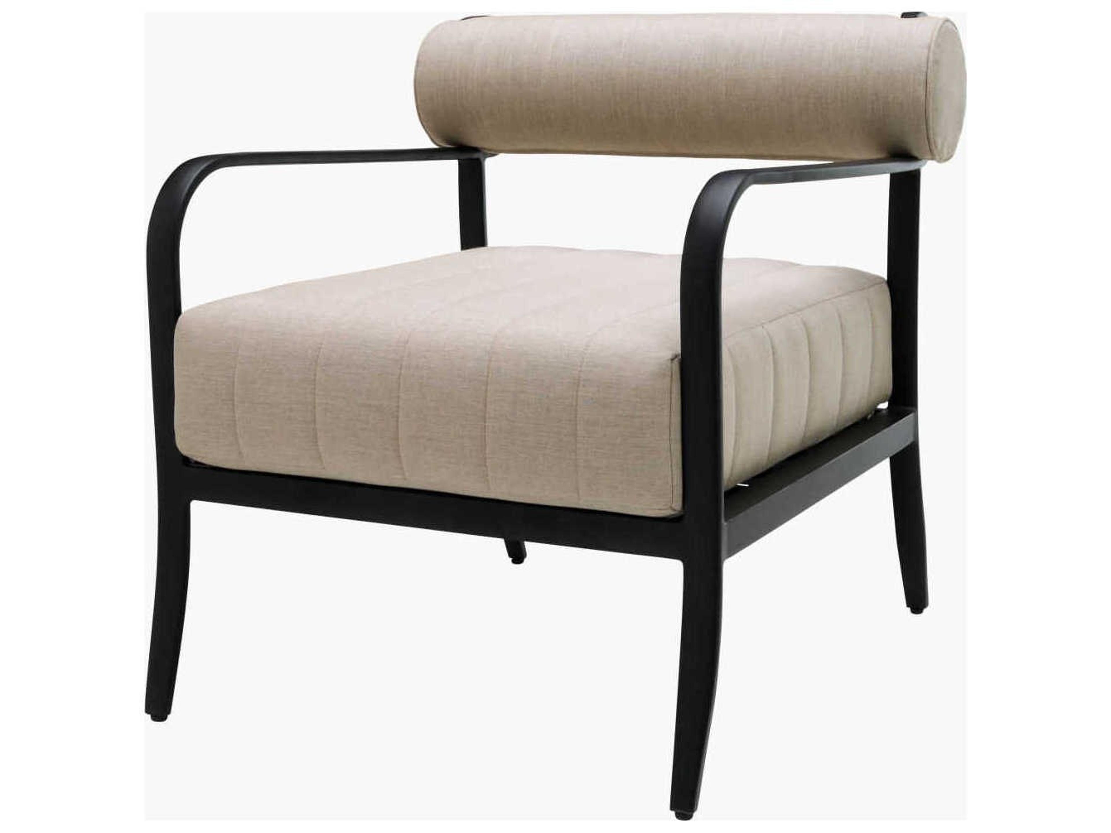 Antibes Powder Coated Black Aluminum Cushion Lounge Chair
