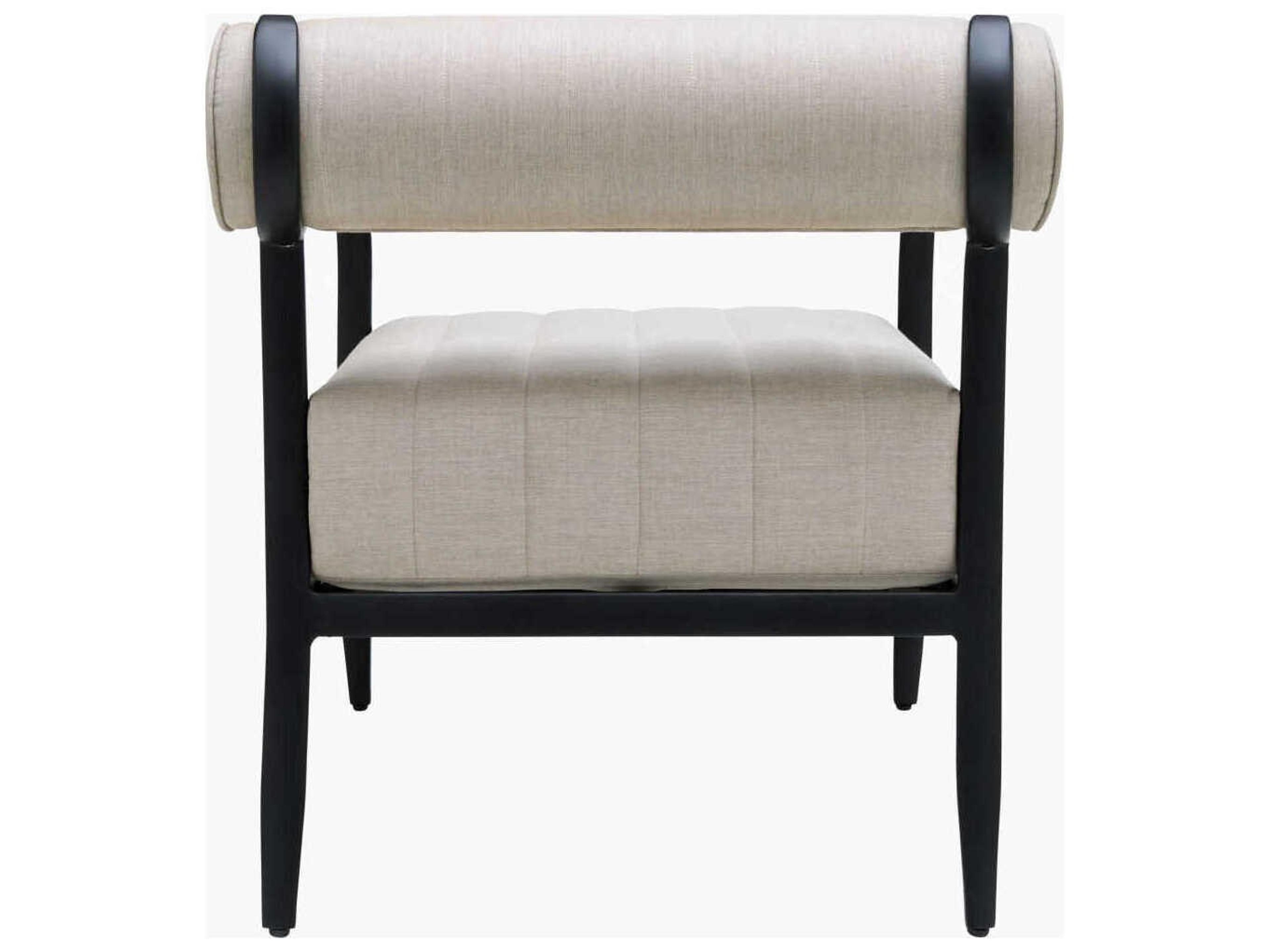 Surya Outdoor Antibes Powder Coated Black Aluminum Cushion Lounge Chair