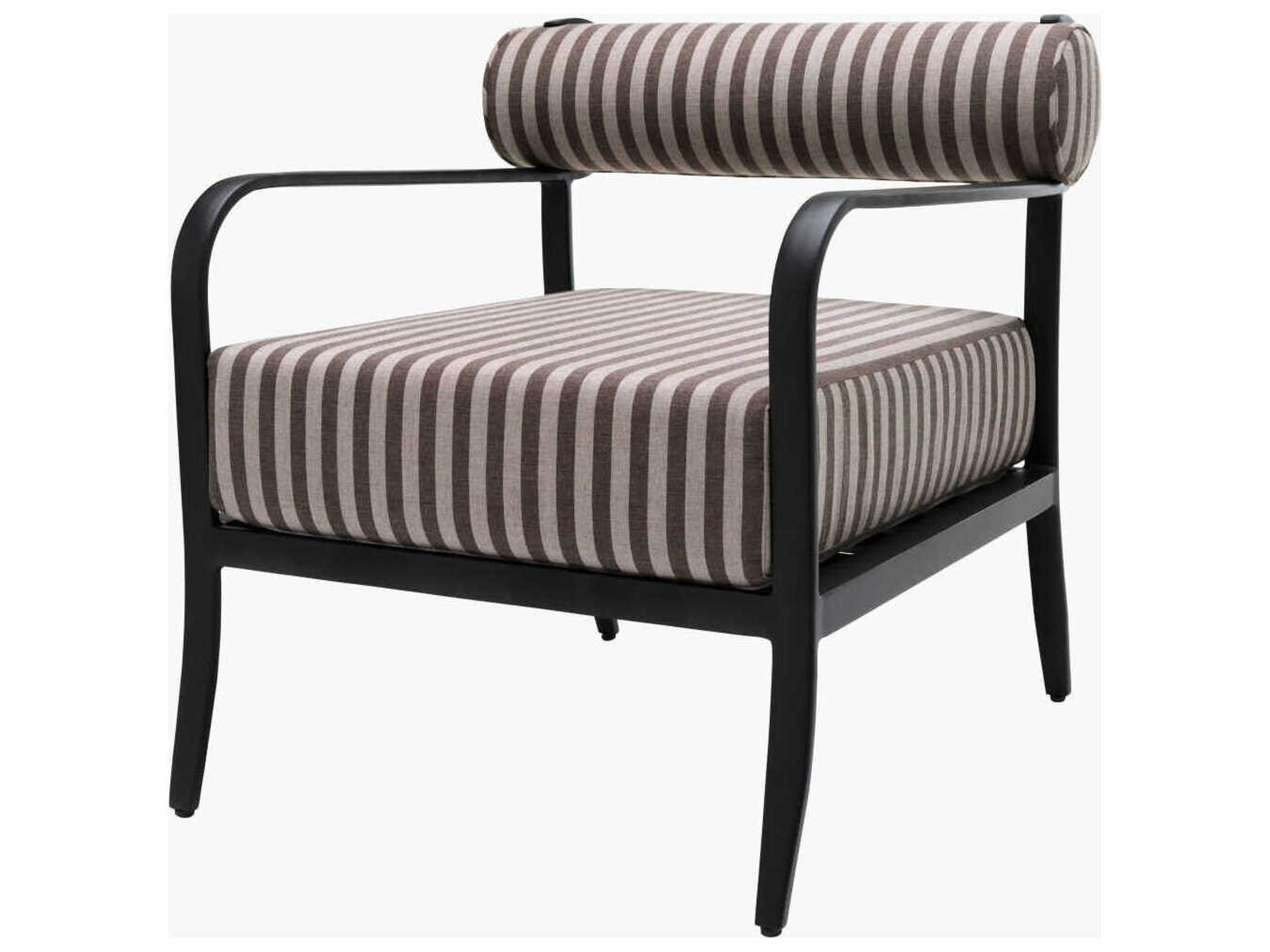Antibes Powder Coated Black Aluminum Cushion Lounge Chair