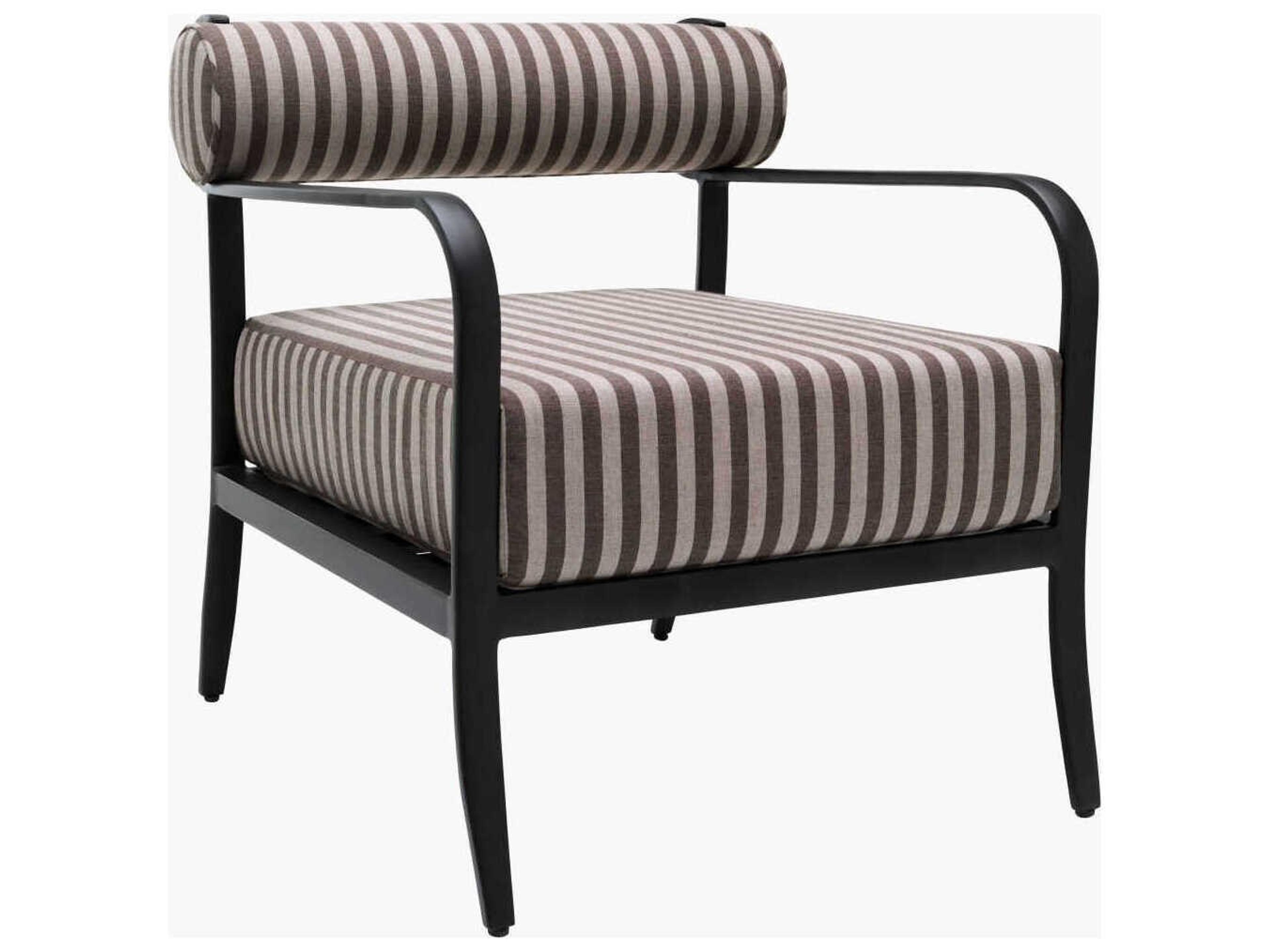 Surya Outdoor Antibes Powder Coated Black Aluminum Cushion Lounge Chair