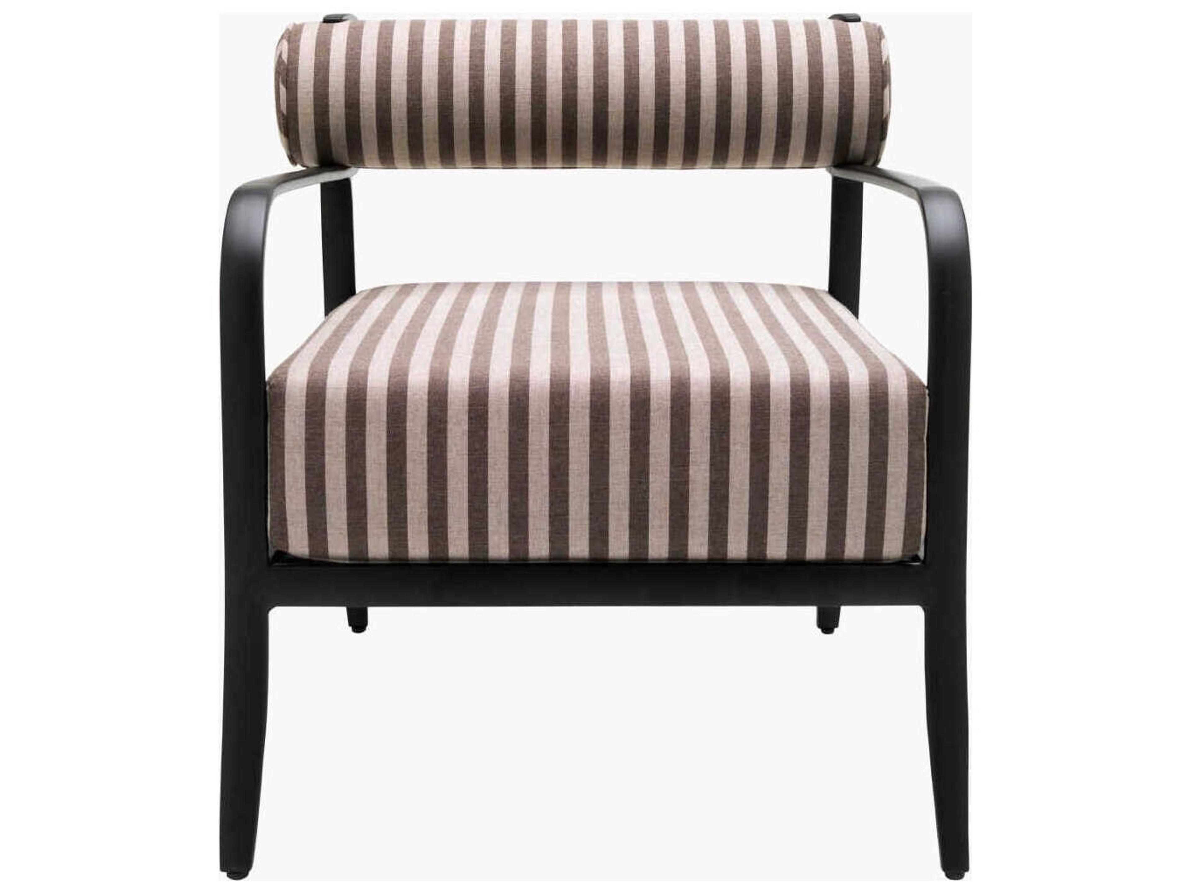 Surya Outdoor Antibes Powder Coated Black Aluminum Cushion Lounge Chair