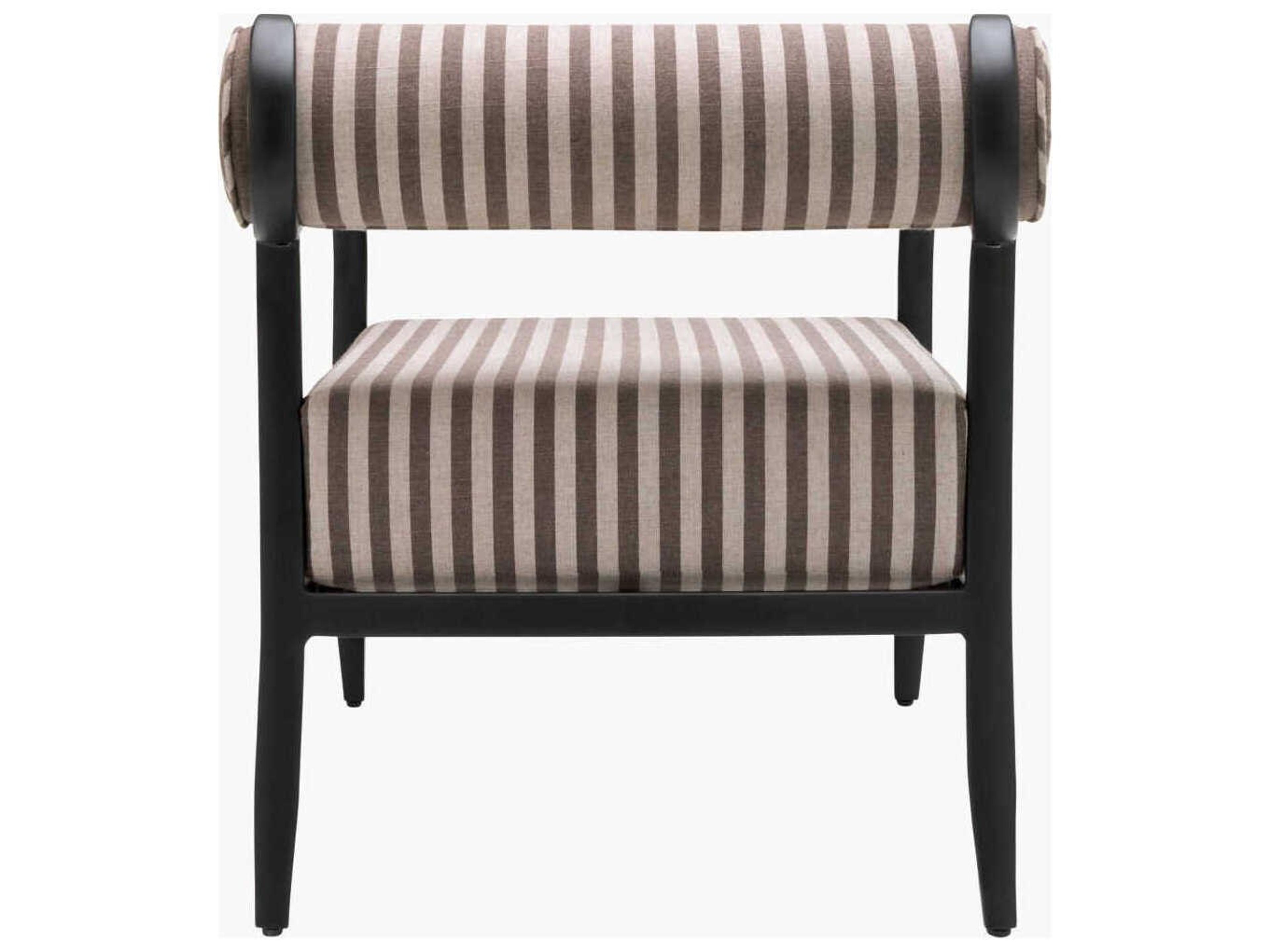 Surya Outdoor Antibes Powder Coated Black Aluminum Cushion Lounge Chair