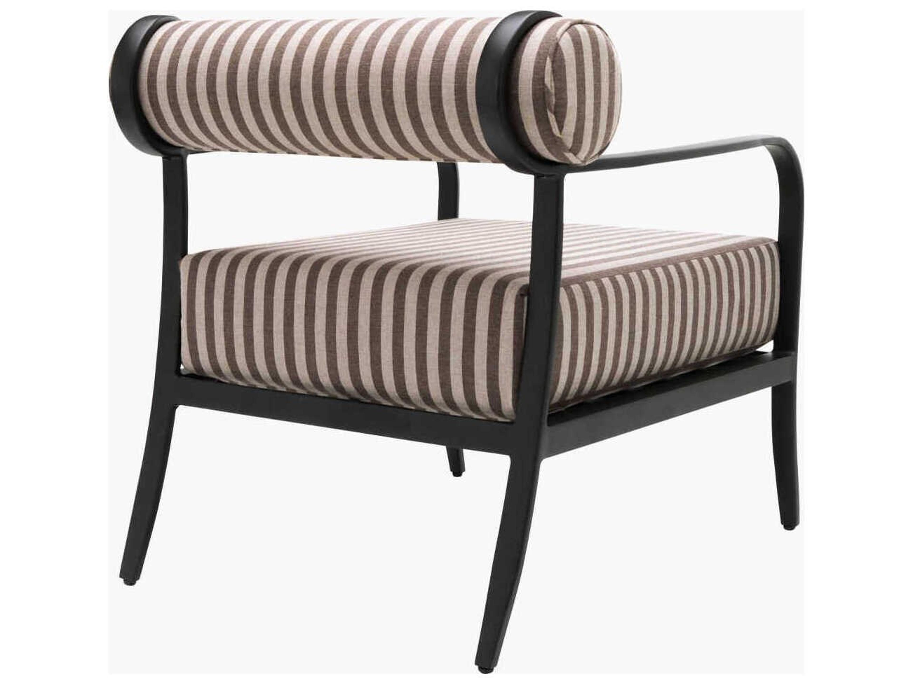 Surya Outdoor Antibes Powder Coated Black Aluminum Cushion Lounge Chair