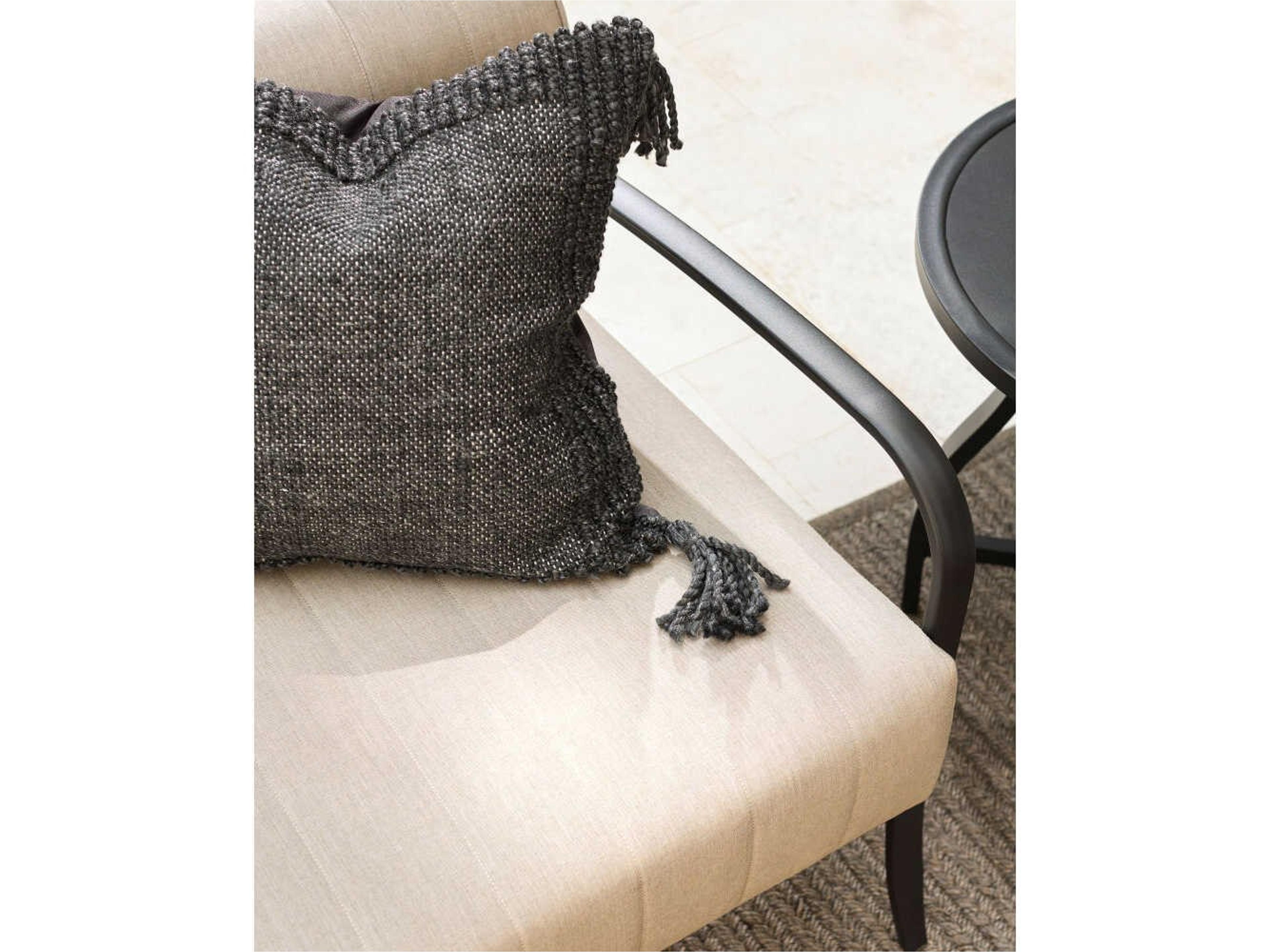 Surya Outdoor Antibes Powder Coated Black Aluminum Cushion Loveseat