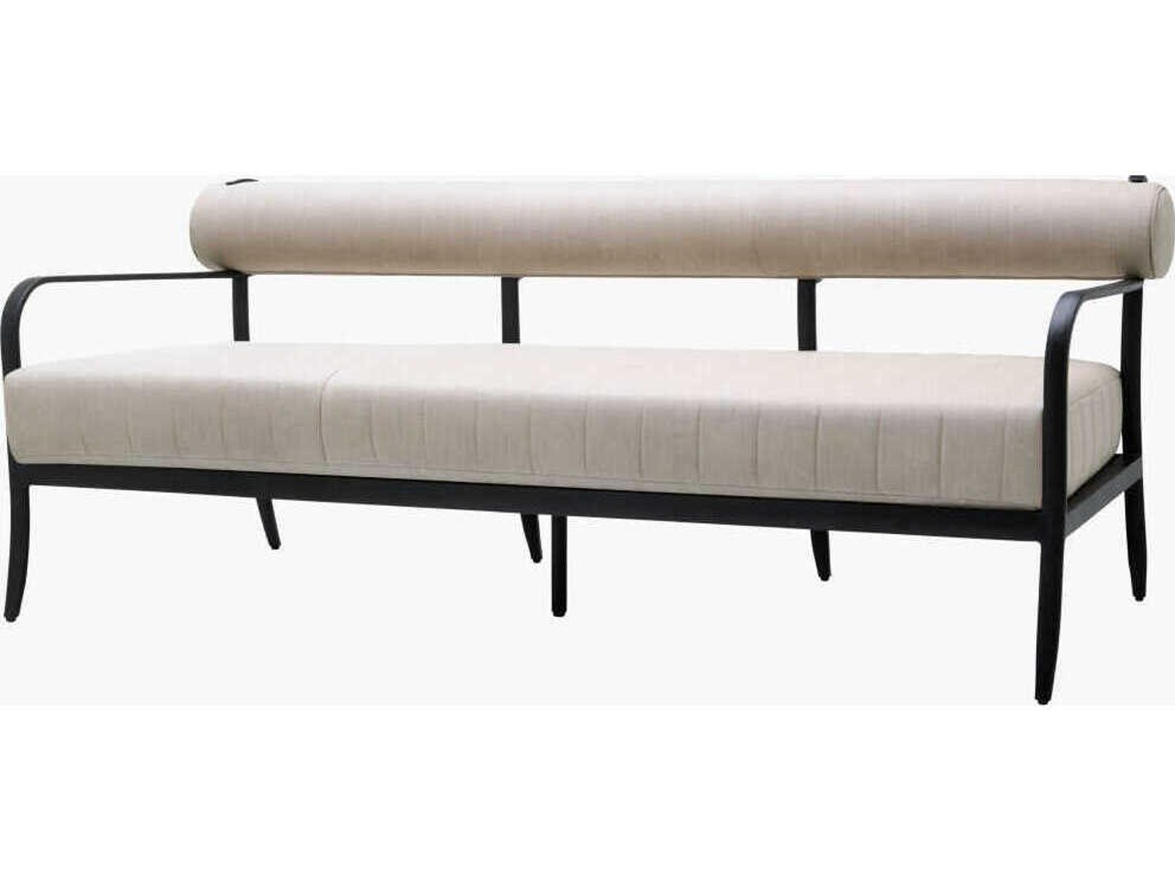 Antibes Powder Coated Black Aluminum Cushion Sofa