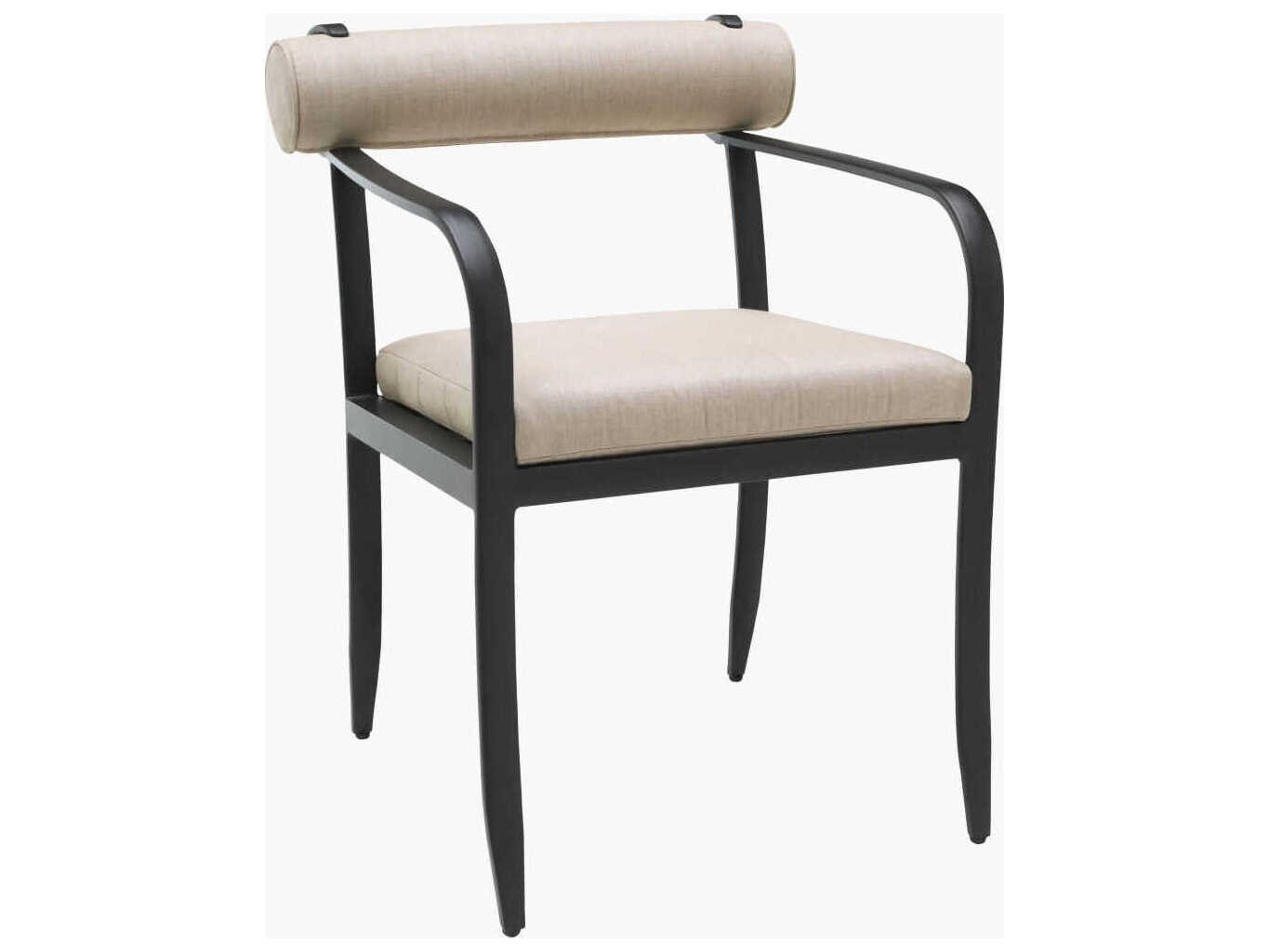Surya Outdoor Antibes Powder Coated Black Aluminum Cushion Dining Chair