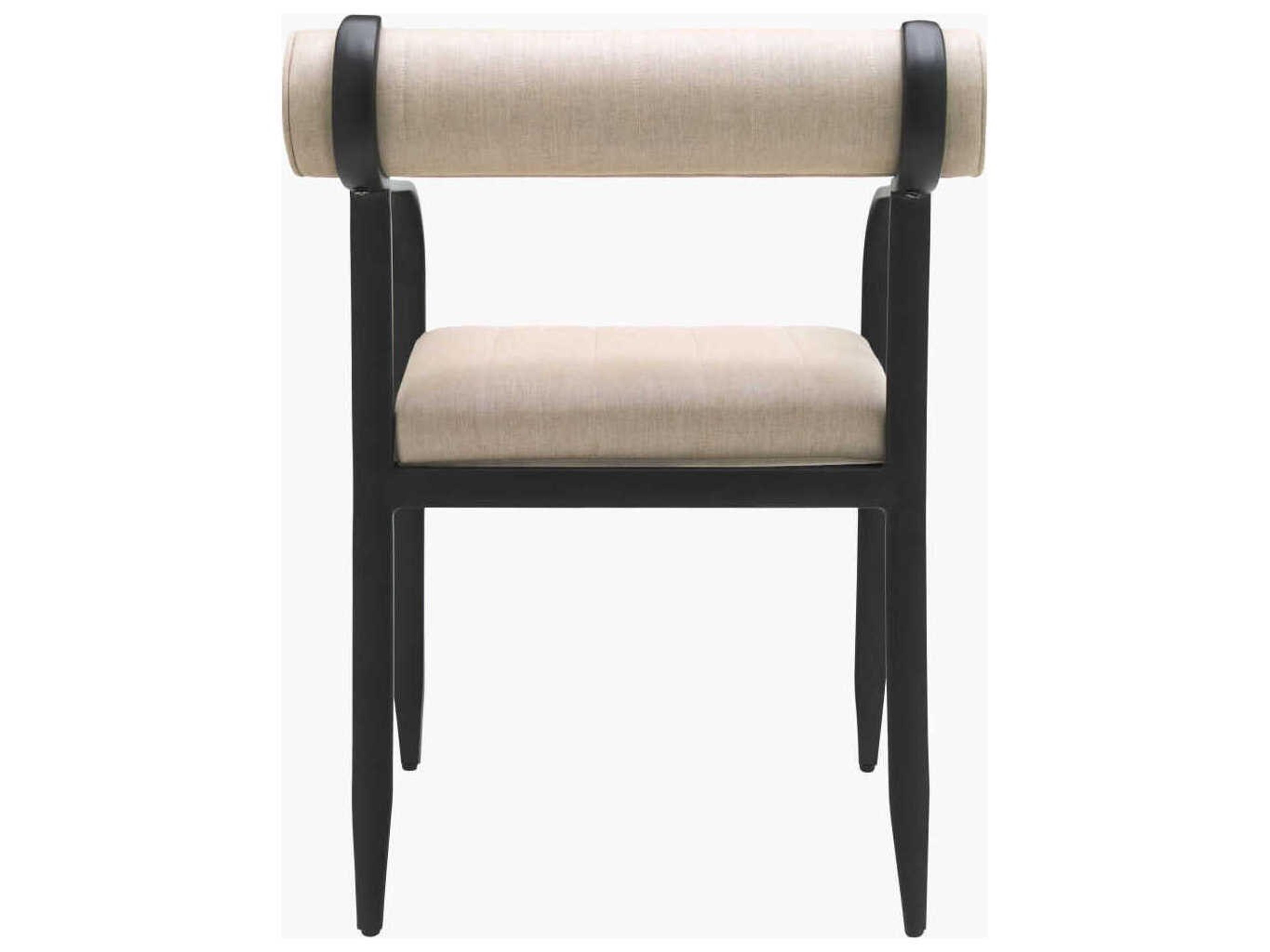 Surya Outdoor Antibes Powder Coated Black Aluminum Cushion Dining Chair