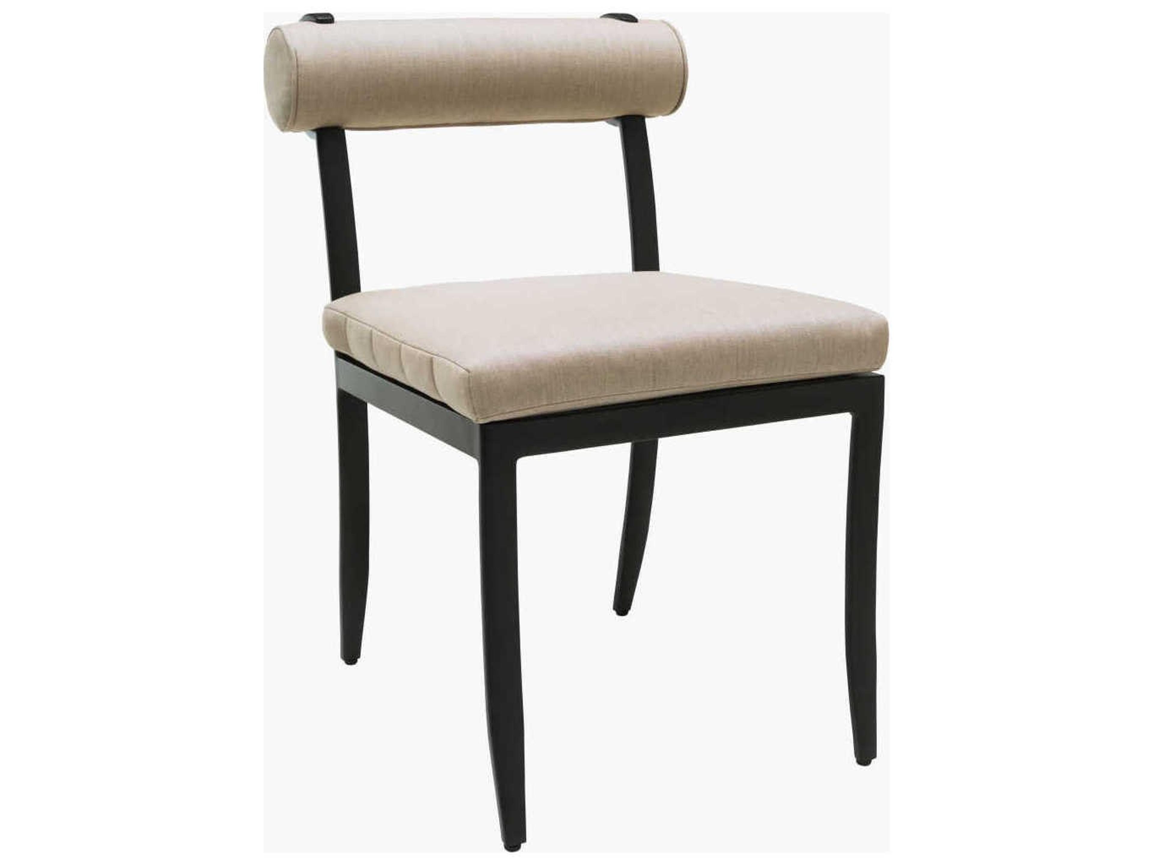 Surya Outdoor Antibes Powder Coated Black Aluminum Cushion Dining Chair