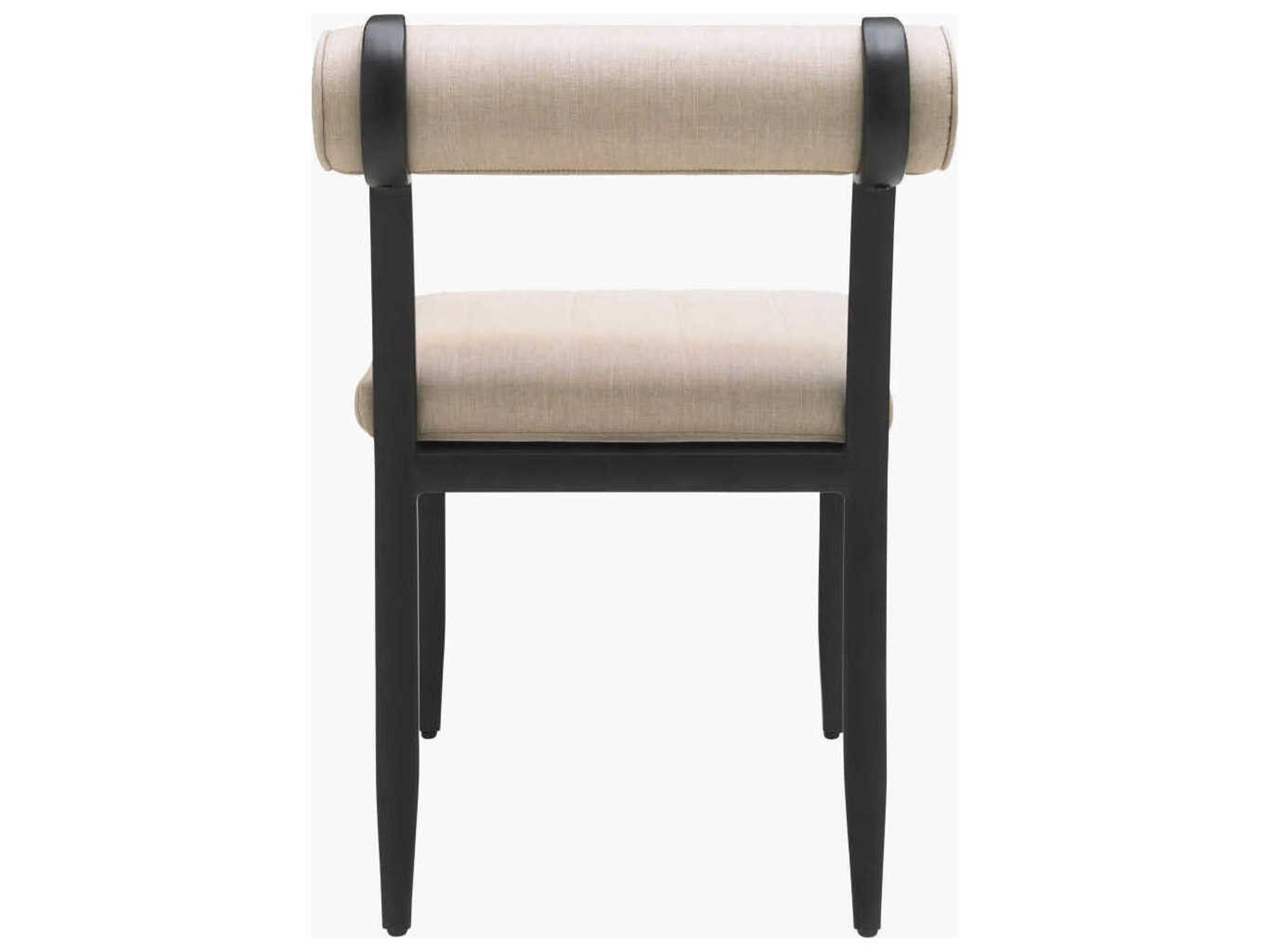 Surya Outdoor Antibes Powder Coated Black Aluminum Cushion Dining Chair