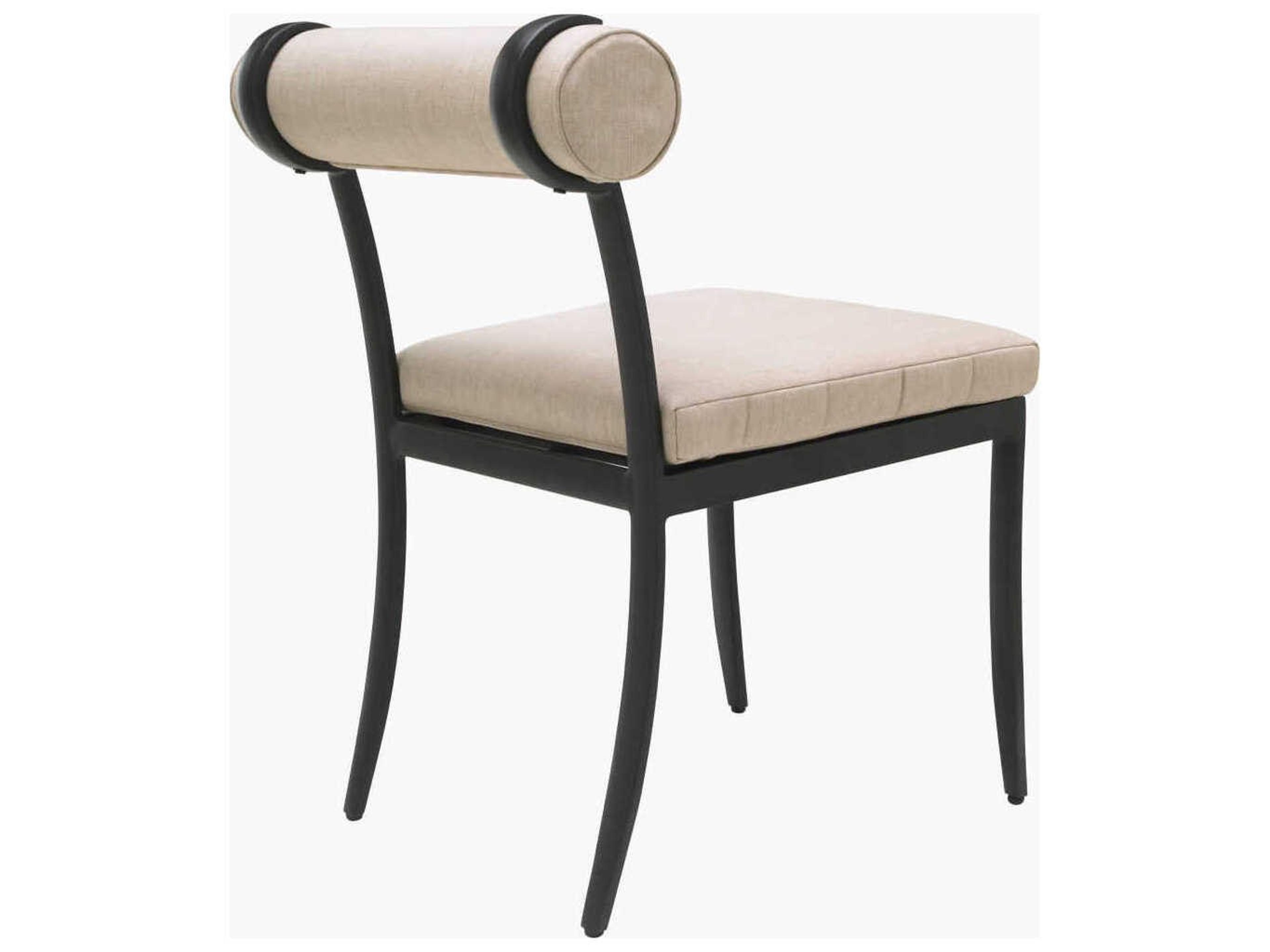 Surya Outdoor Antibes Powder Coated Black Aluminum Cushion Dining Chair