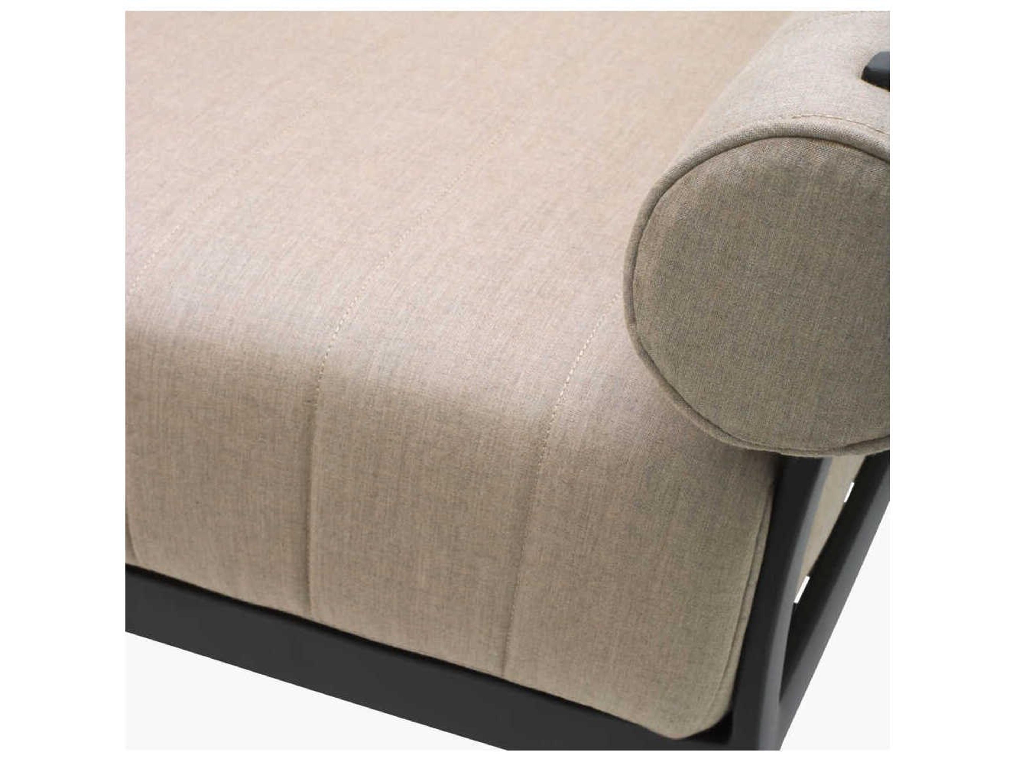 Surya Outdoor Antibes Powder Coated Black Aluminum Cushion Bench