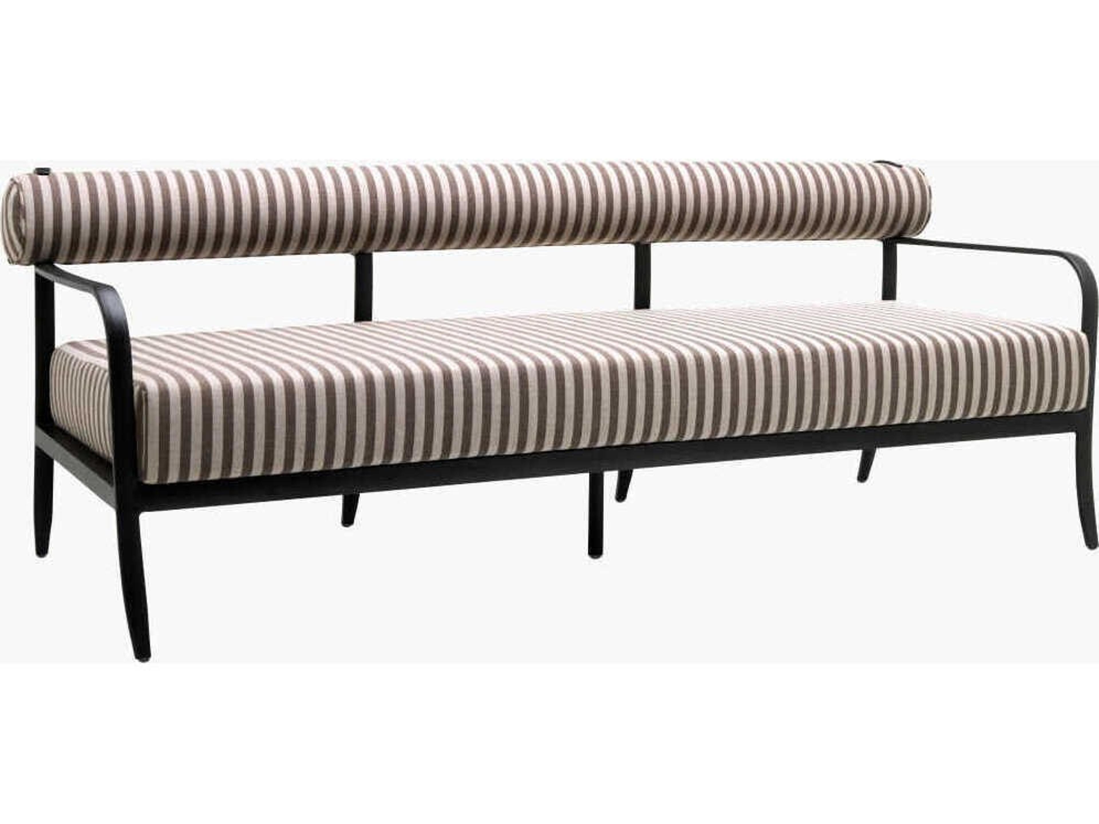 Antibes Powder Coated Black Aluminum Cushion Sofa