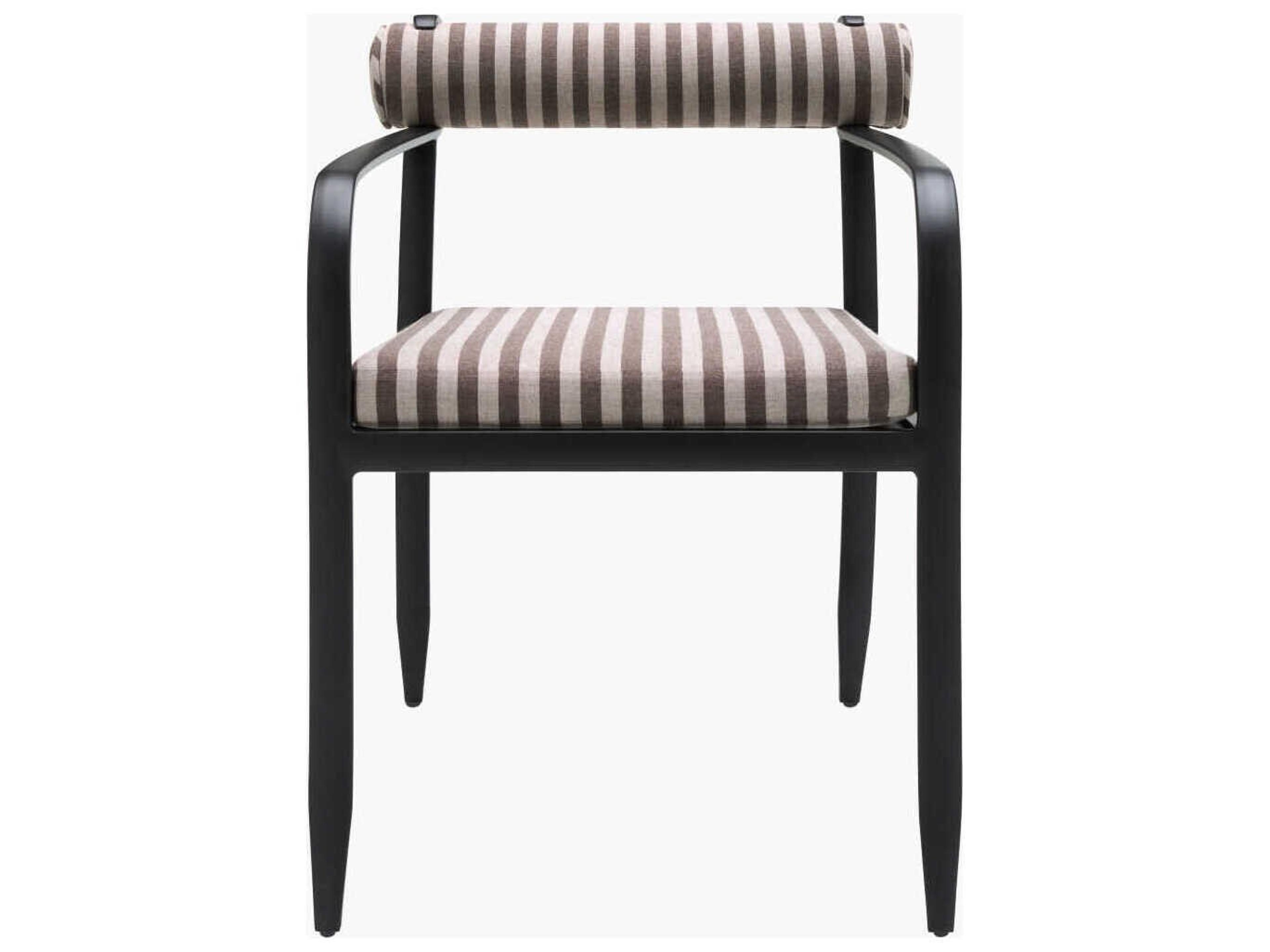 Surya Outdoor Antibes Powder Coated Black Aluminum Cushion Dining Chair